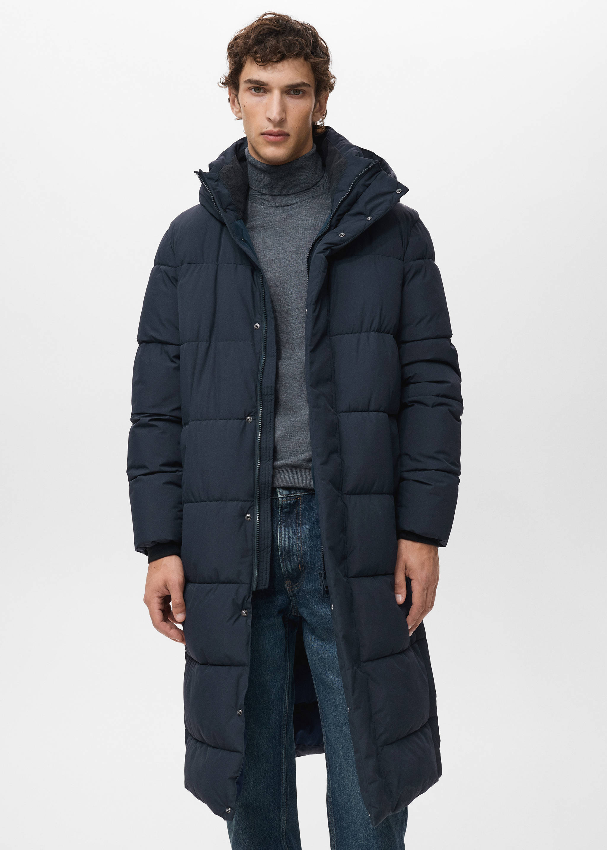 Anorak long matelassé résistant à l’eau - Plan moyen