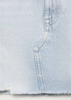 Denim skirt with frayed hem — Light Blue 10