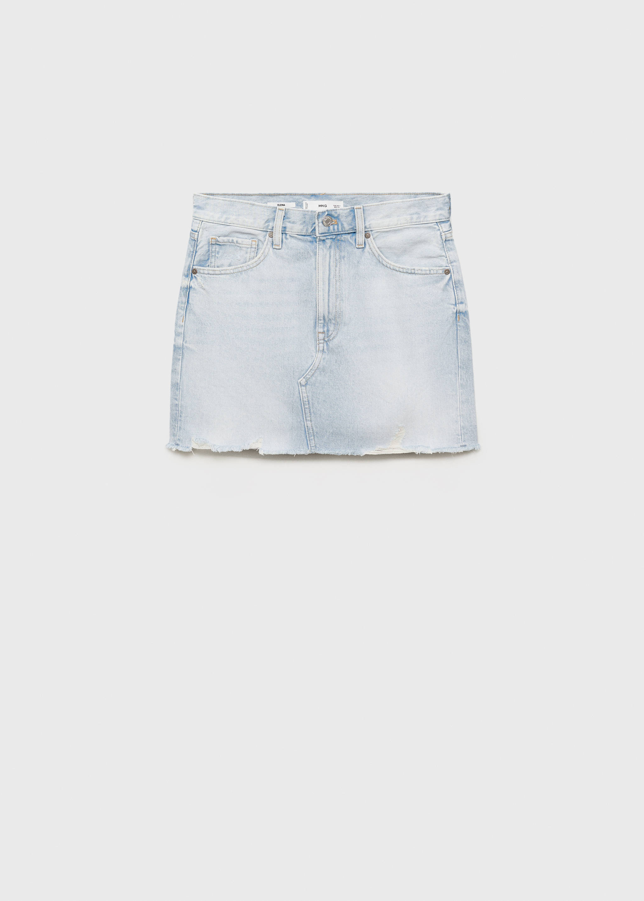 Falda denim bajo deshilachado - Artículo sin modelo