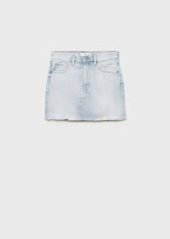 Denim skirt with frayed hem — Light Blue 8