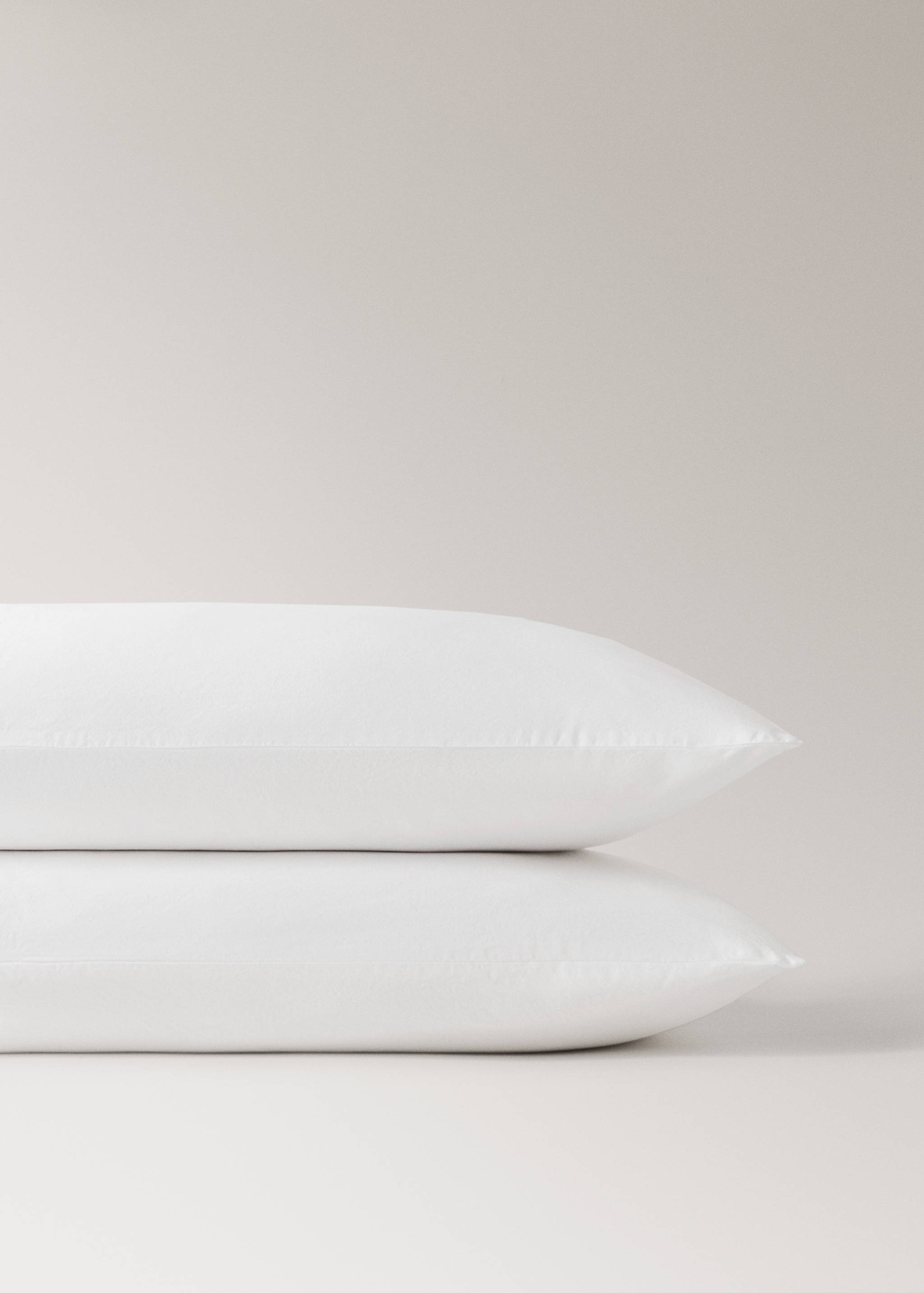 Washed cotton percale pillowcase with zigzag stitching 50x75 cm - Details of the article 1