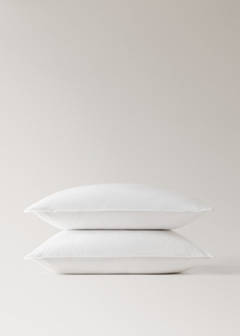 Washed cotton percale pillowcase with zigzag stitching 60x60 cm — Off White 2