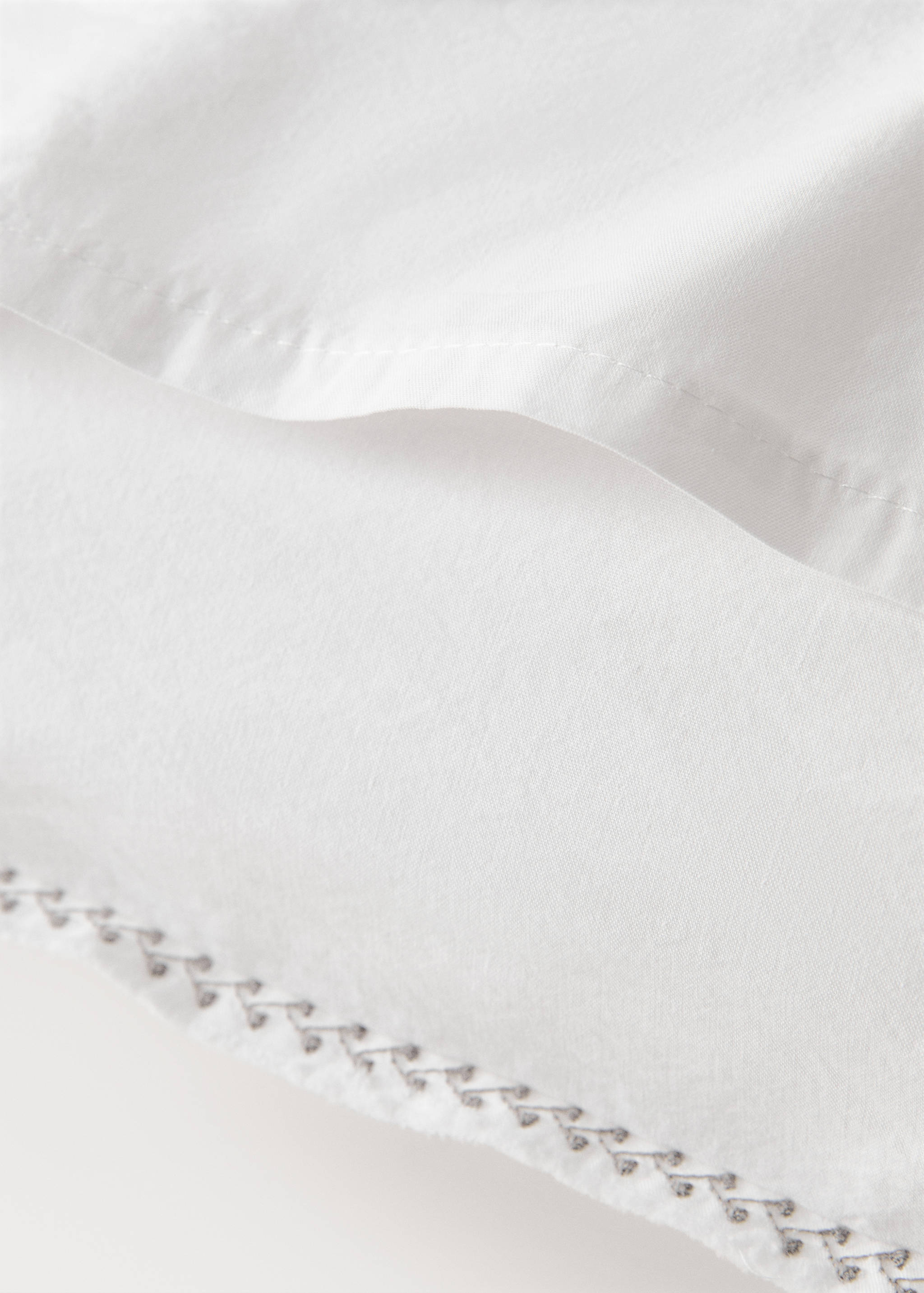 Washed cotton percale pillowcase with zigzag stitching 60x60 cm - Details of the article 3