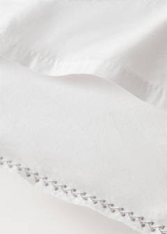 Washed cotton percale pillowcase with zigzag stitching 60x60 cm — Off White 4