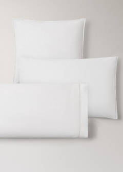 Washed cotton percale pillowcase with zigzag stitching 60x60 cm — Off White 5