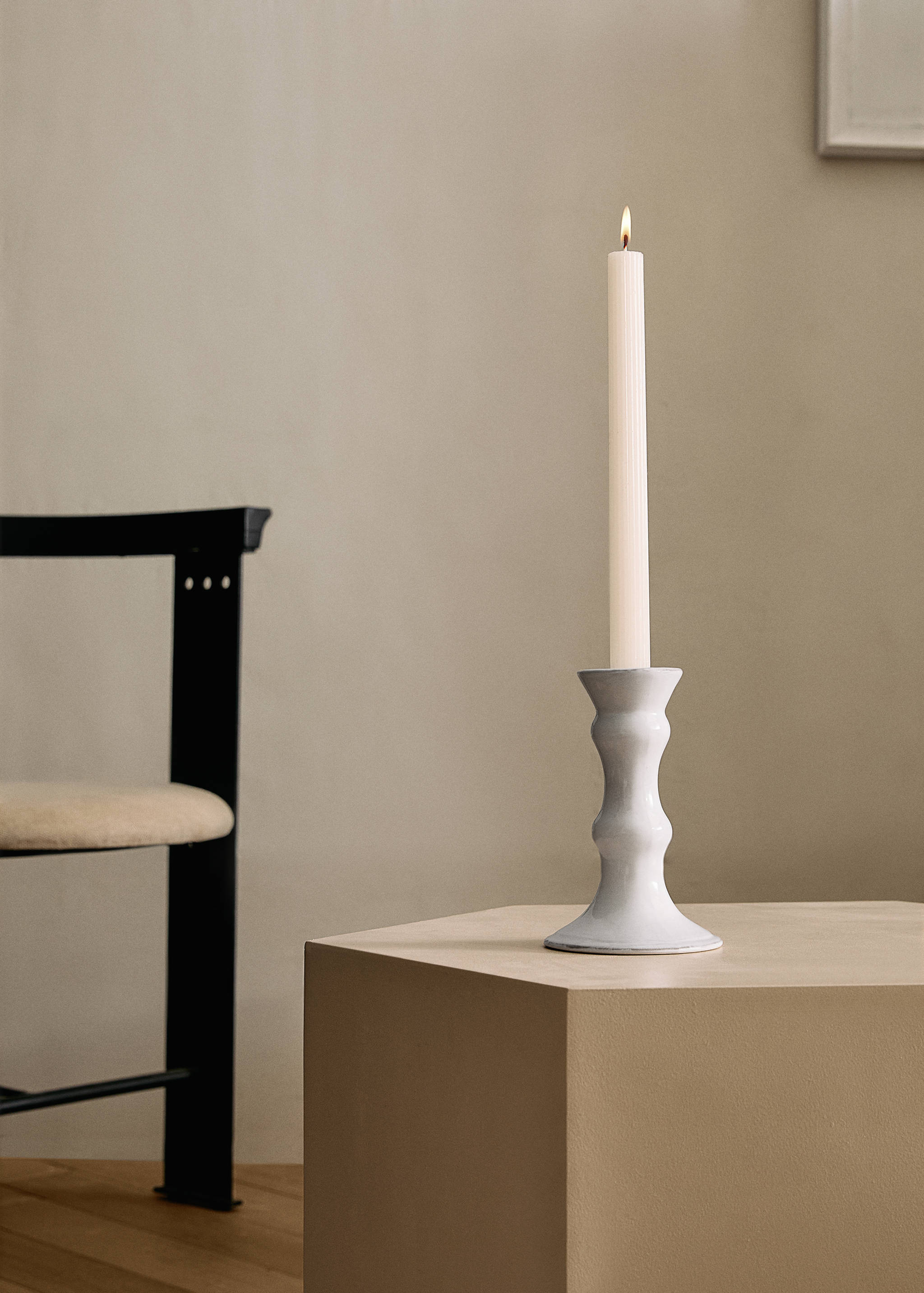 Stoneware candelabra with glossy finish - General plane