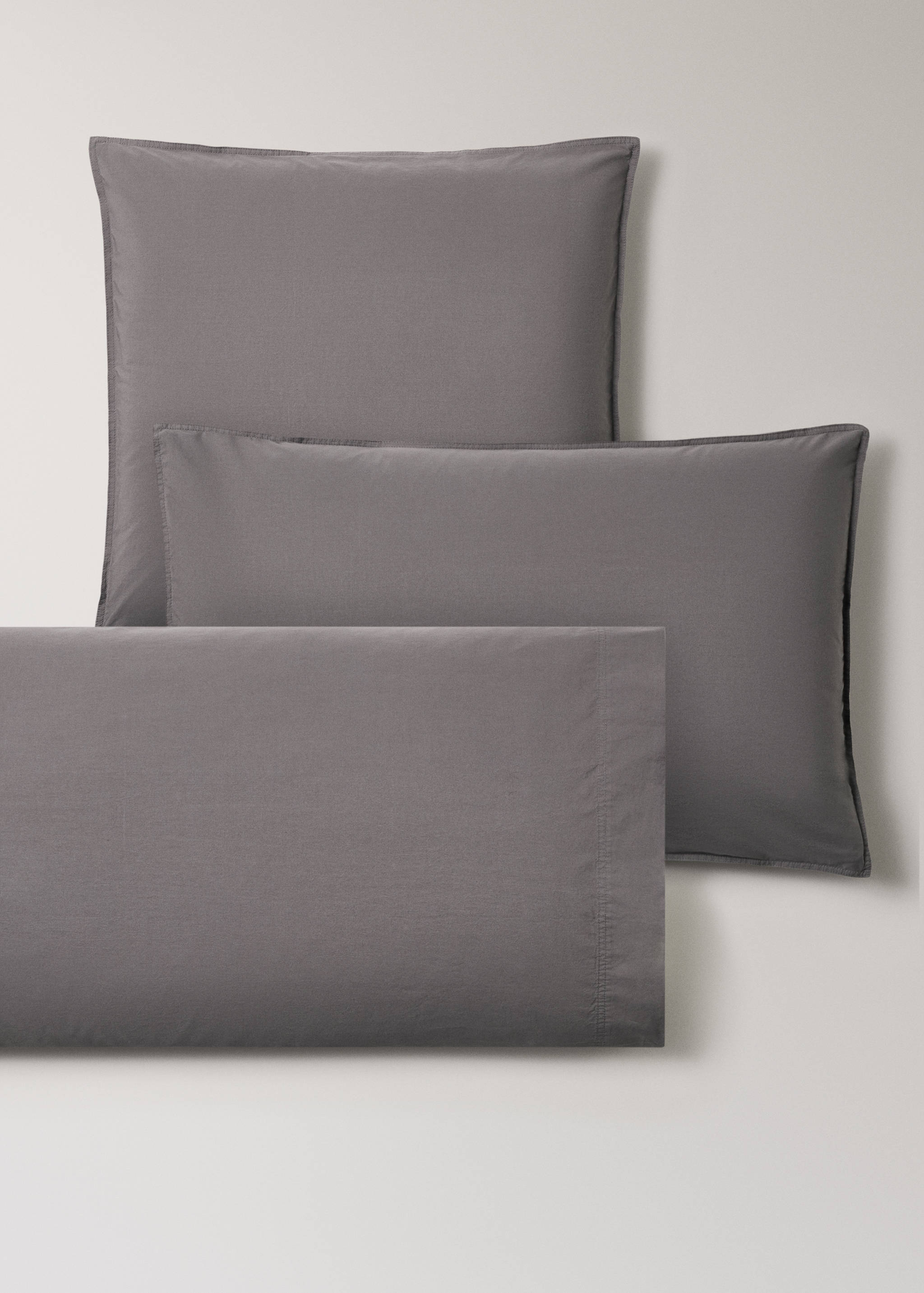 Two cotton poplin pillowcases with double stitching 60x60 cm - Details of the article 4
