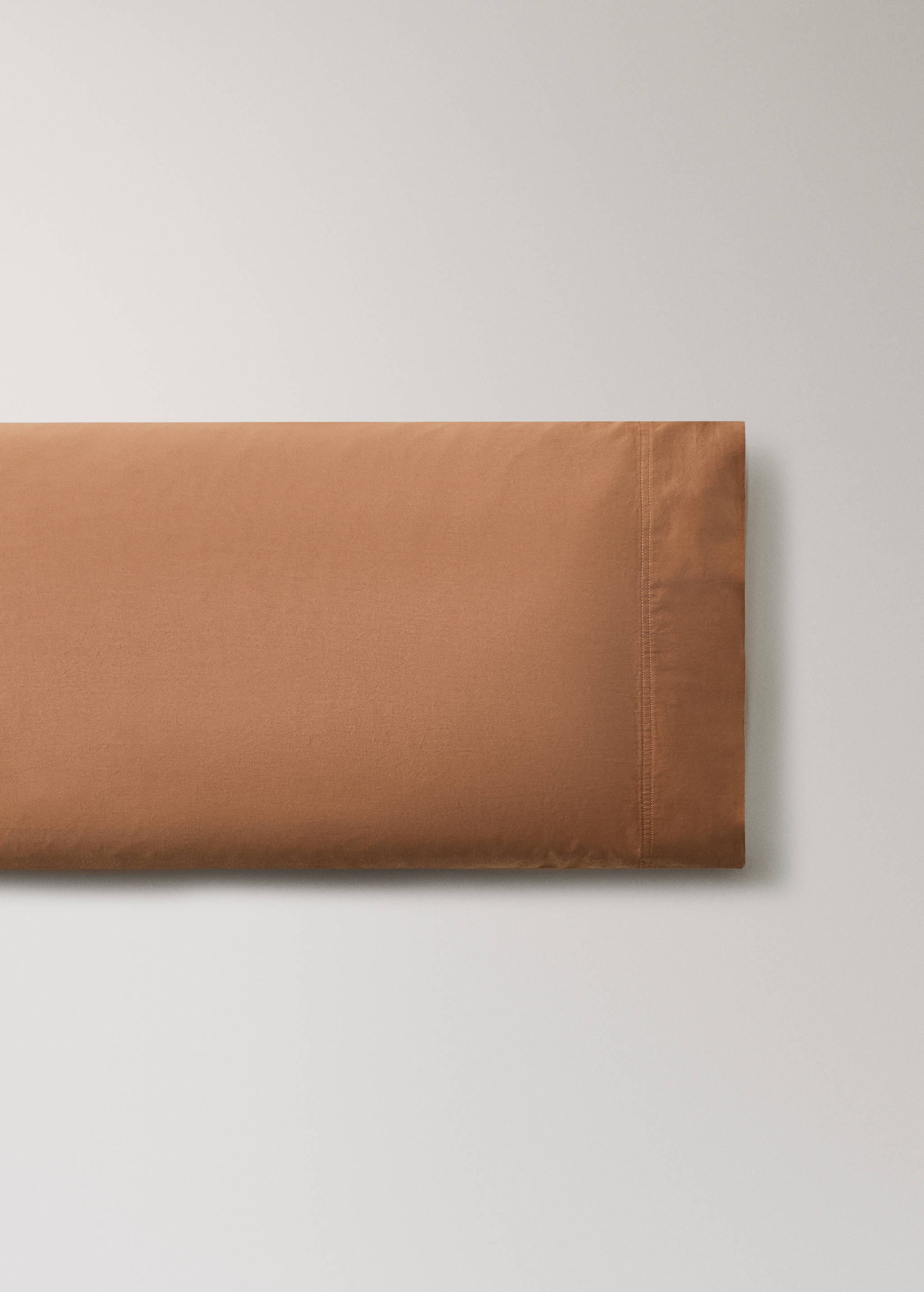 Housse d’oreiller coton satin lavé double surpiqûre 45x110 cm - Article sans modèle