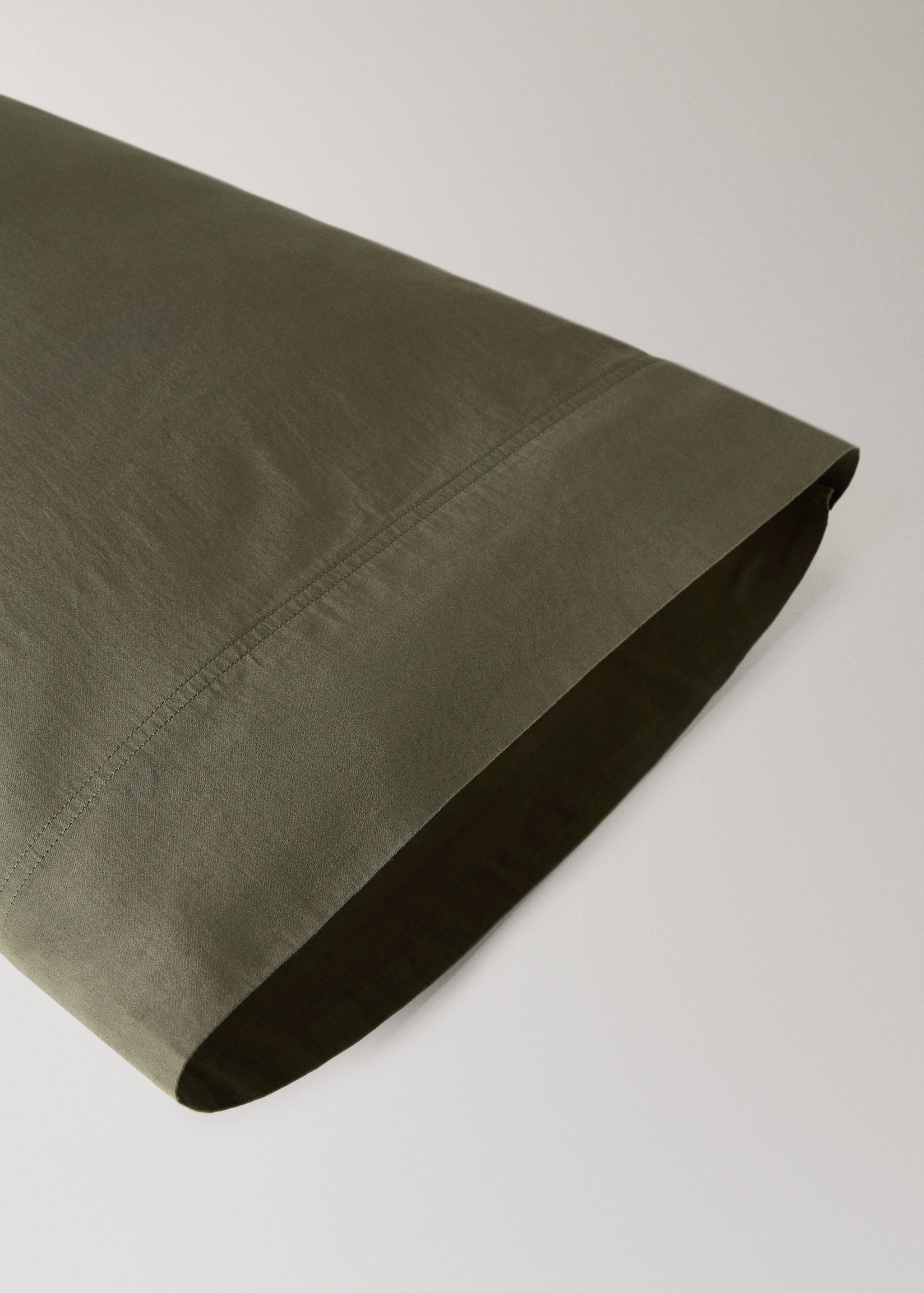 Housse d’oreiller coton satin lavé double surpiqûre 45x110 cm - Détail de l'article 1