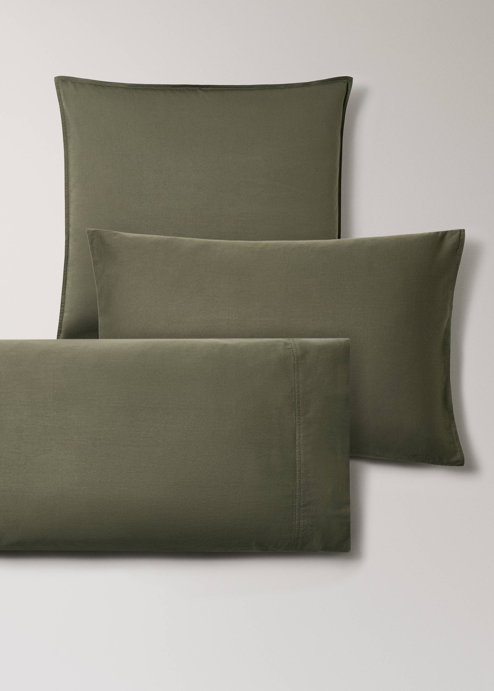 Housse d’oreiller coton satin lavé double surpiqûre 45x110 cm - Détail de l'article 3