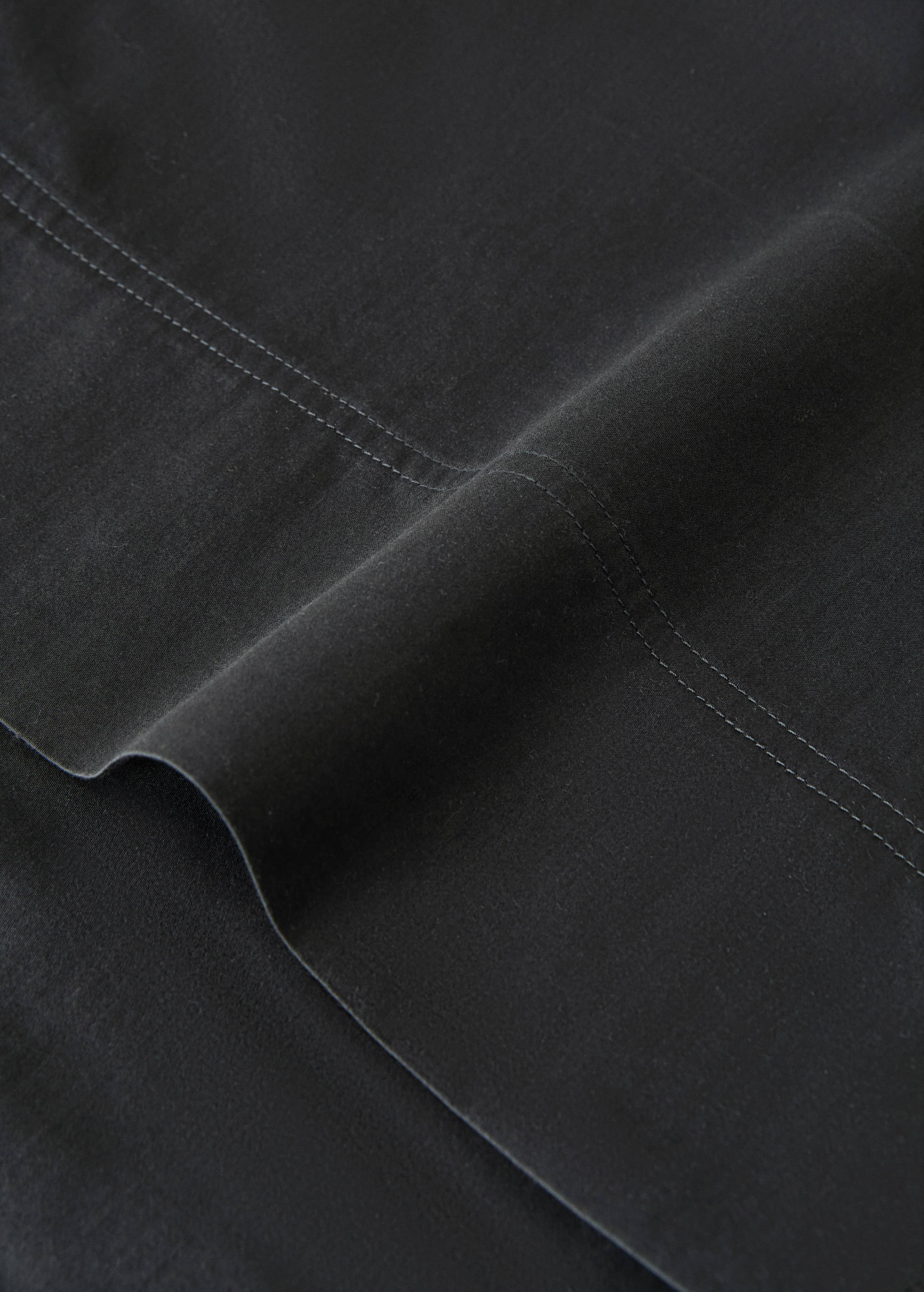 Housse d’oreiller coton satin lavé double surpiqûre 45x110 cm - Détail de l'article 1