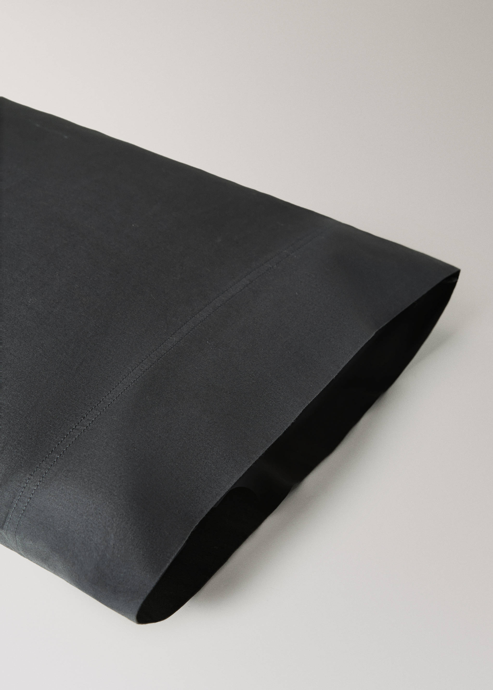 Housse d’oreiller coton satin lavé double surpiqûre 45x110 cm - Détail de l'article 2