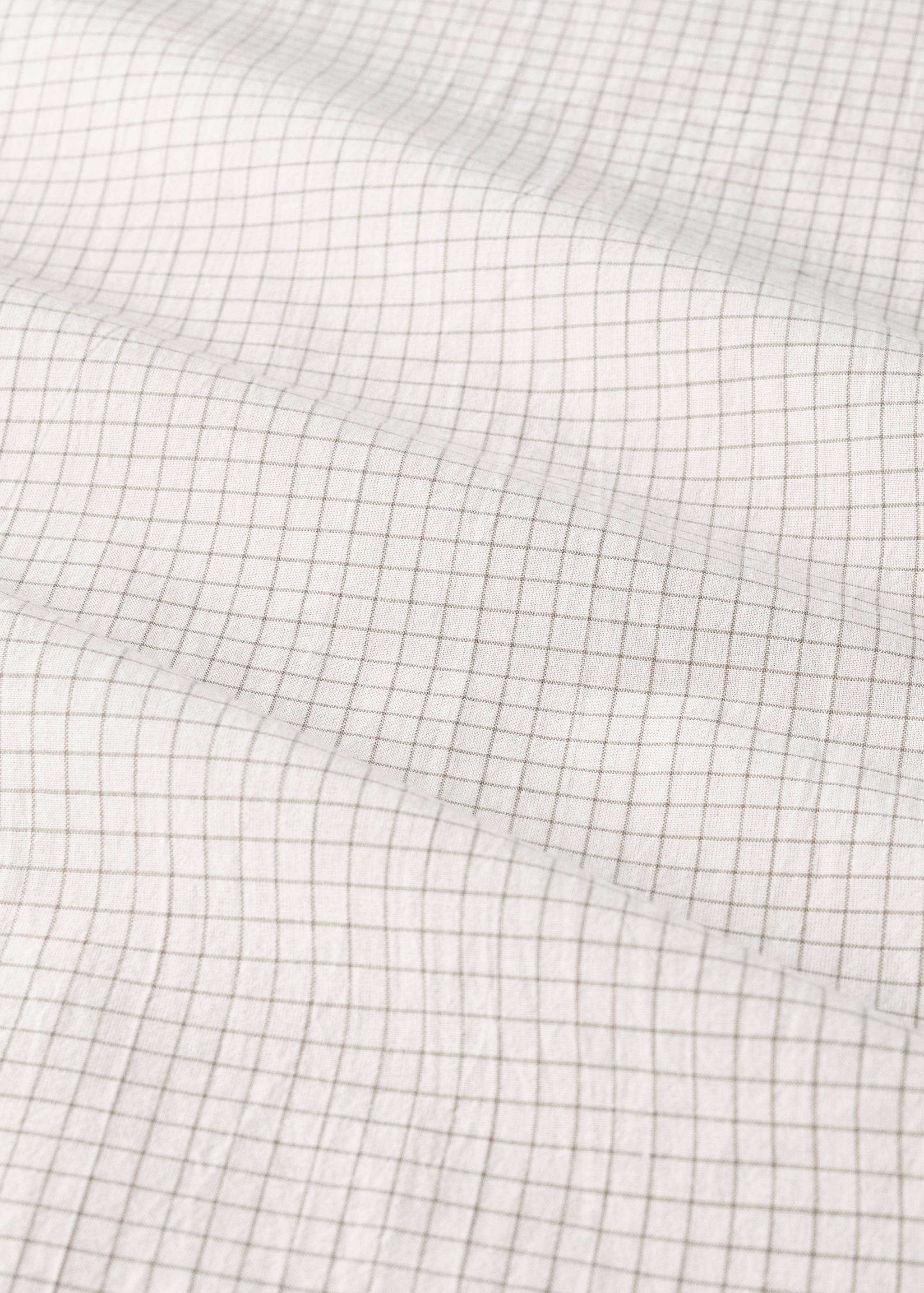 Yarn-dyed cotton top sheet with mini-check print for cot - Details of the article 2