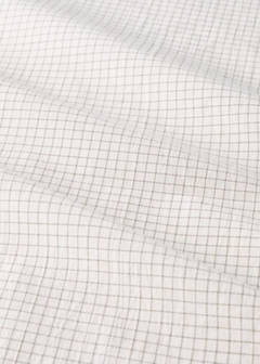 Yarn-dyed cotton top sheet with mini-check print for cot — Ecru 2