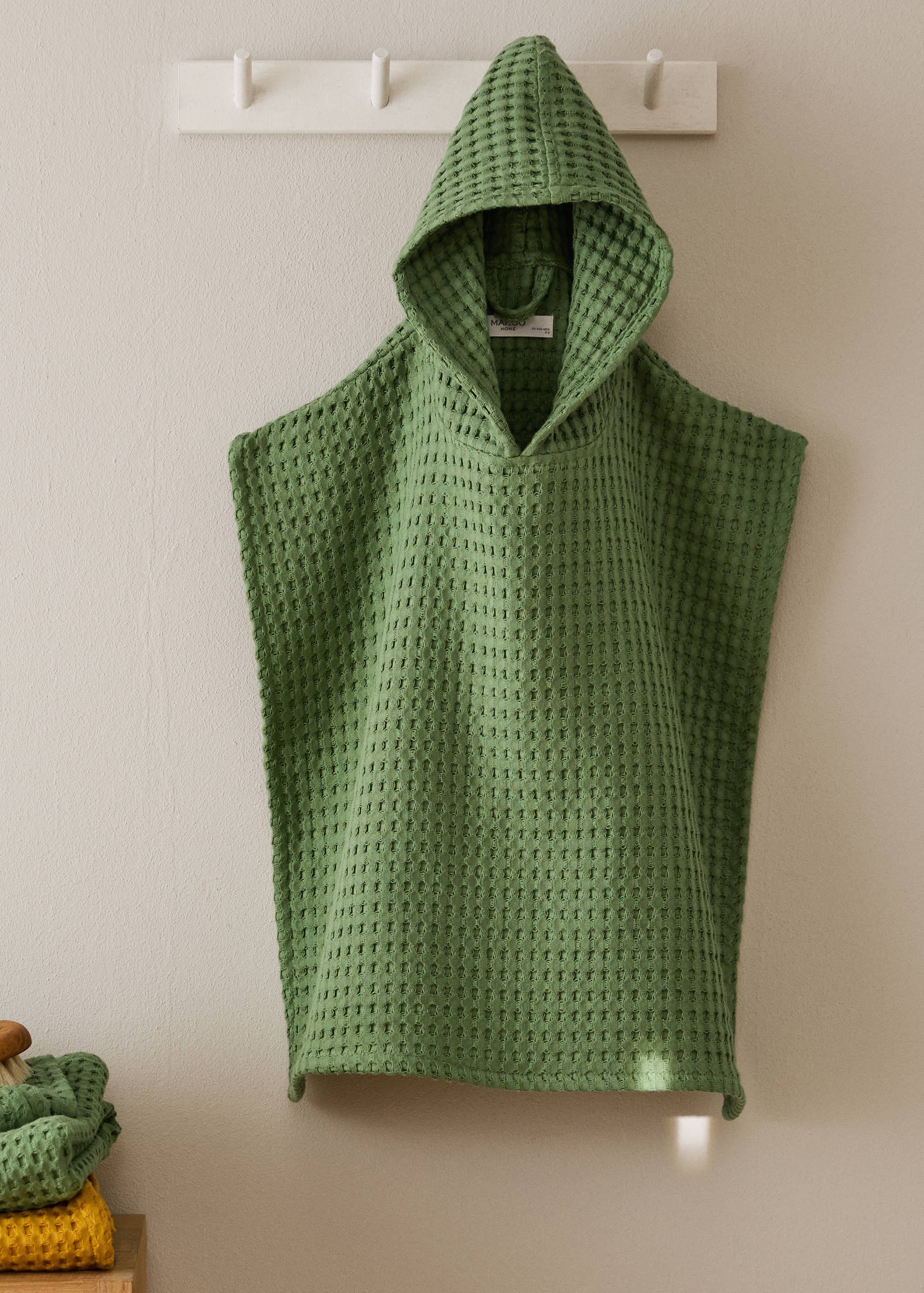 Children's poncho in waffle cotton - General plane