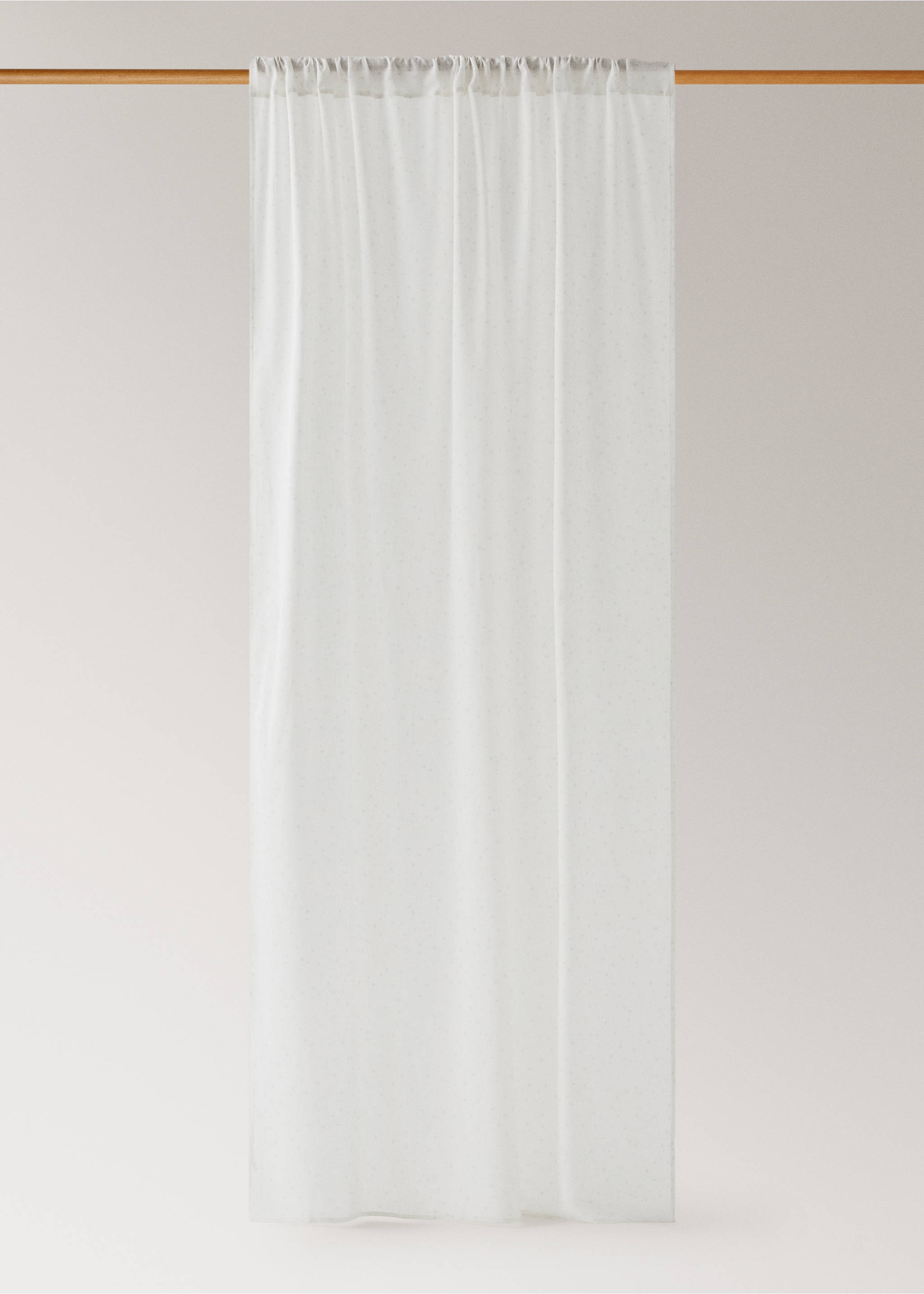 Cotton curtain with star print - Article without model, White. Ref: 17051568-00.