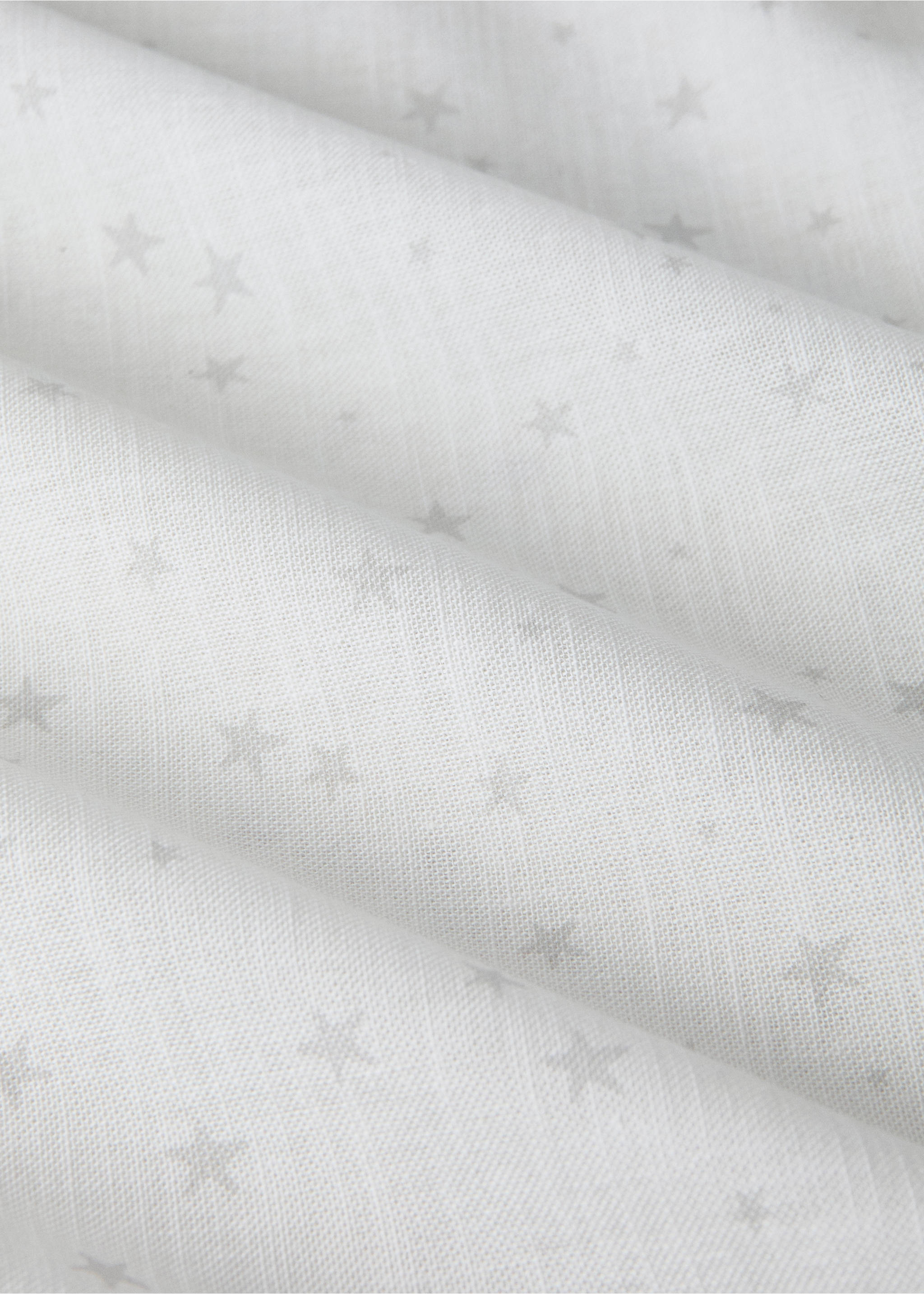 Cotton curtain with star print - Details of the article 3, White. Ref: 17051568-00.