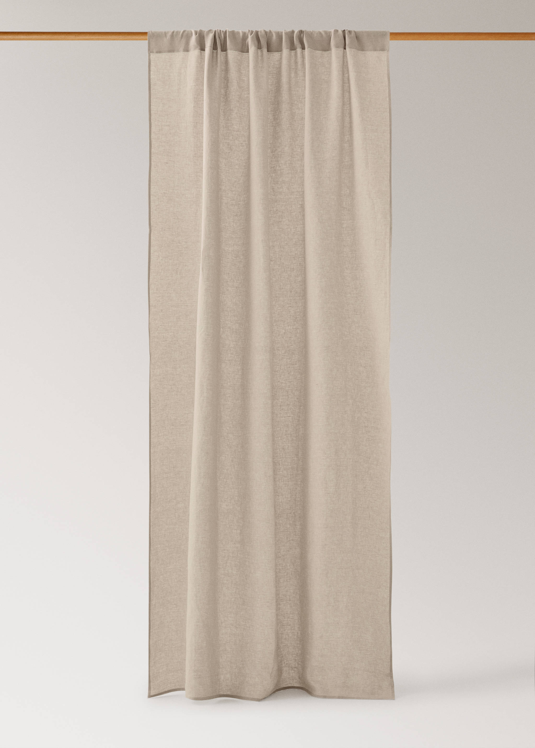 Linen curtain with hemstitch details - Article without model
