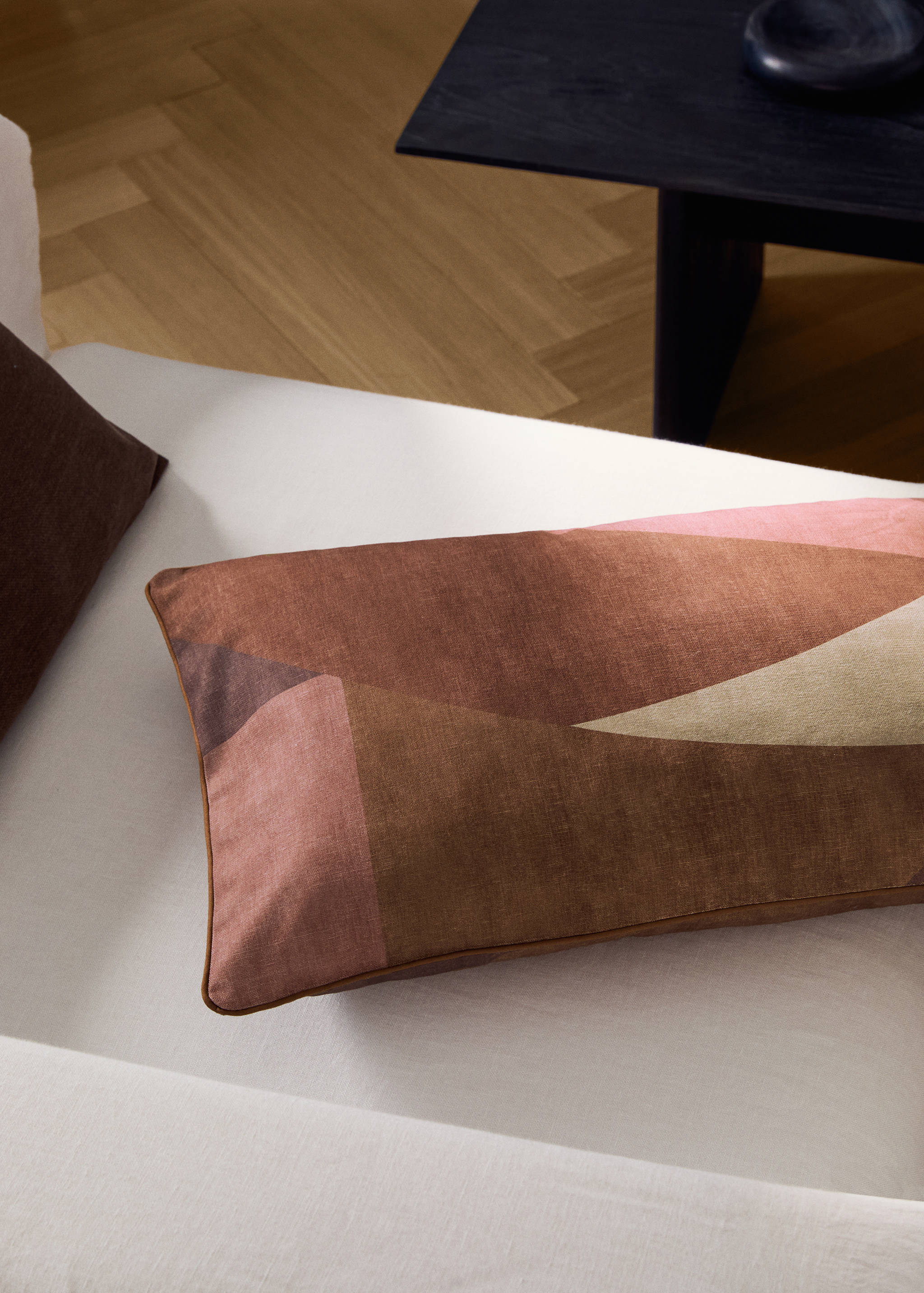 Cotton cushion cover with abstract print 40x60 cm - General plane