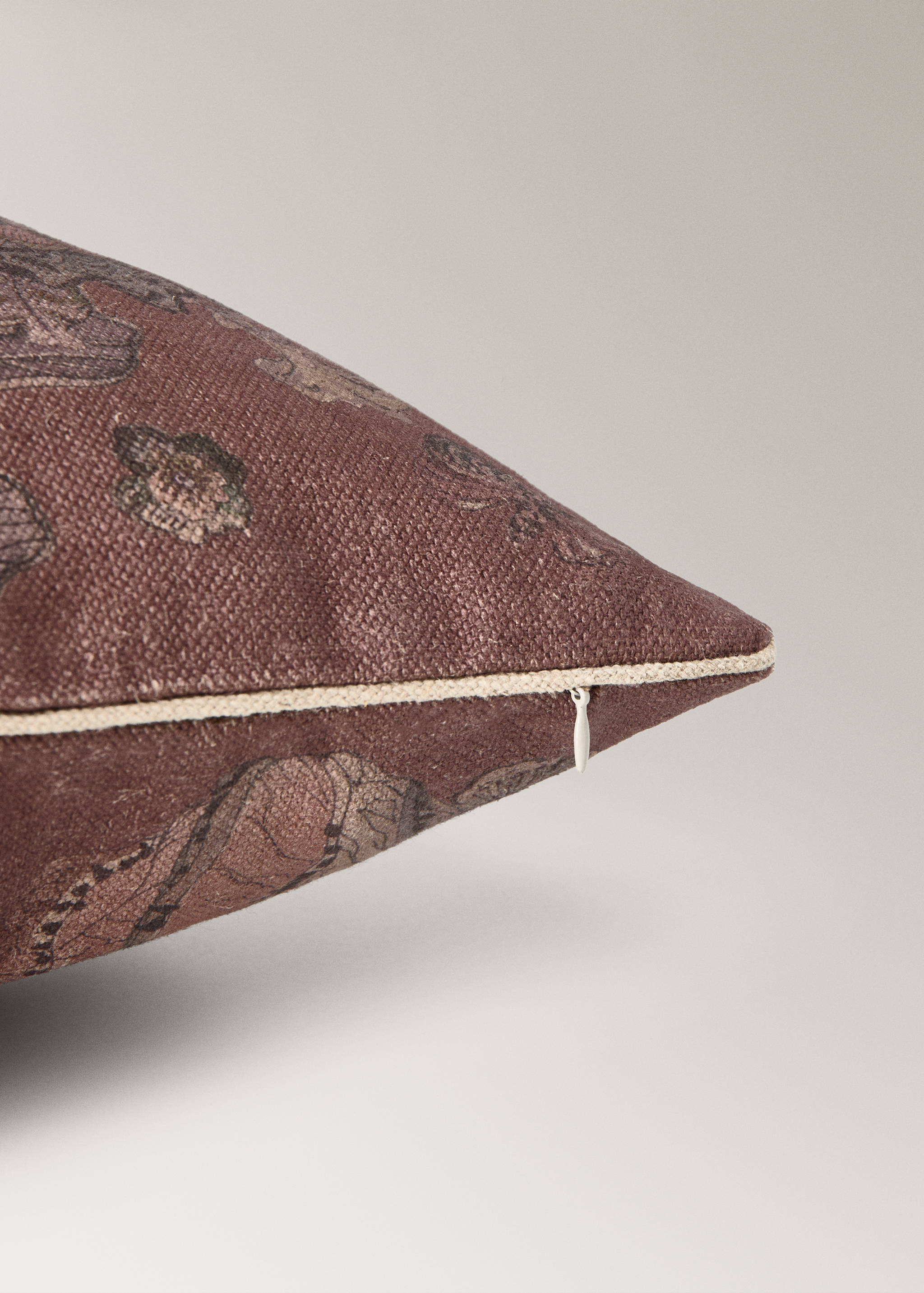 Linen floral-print cushion cover 40x60 cm - Details of the article 1