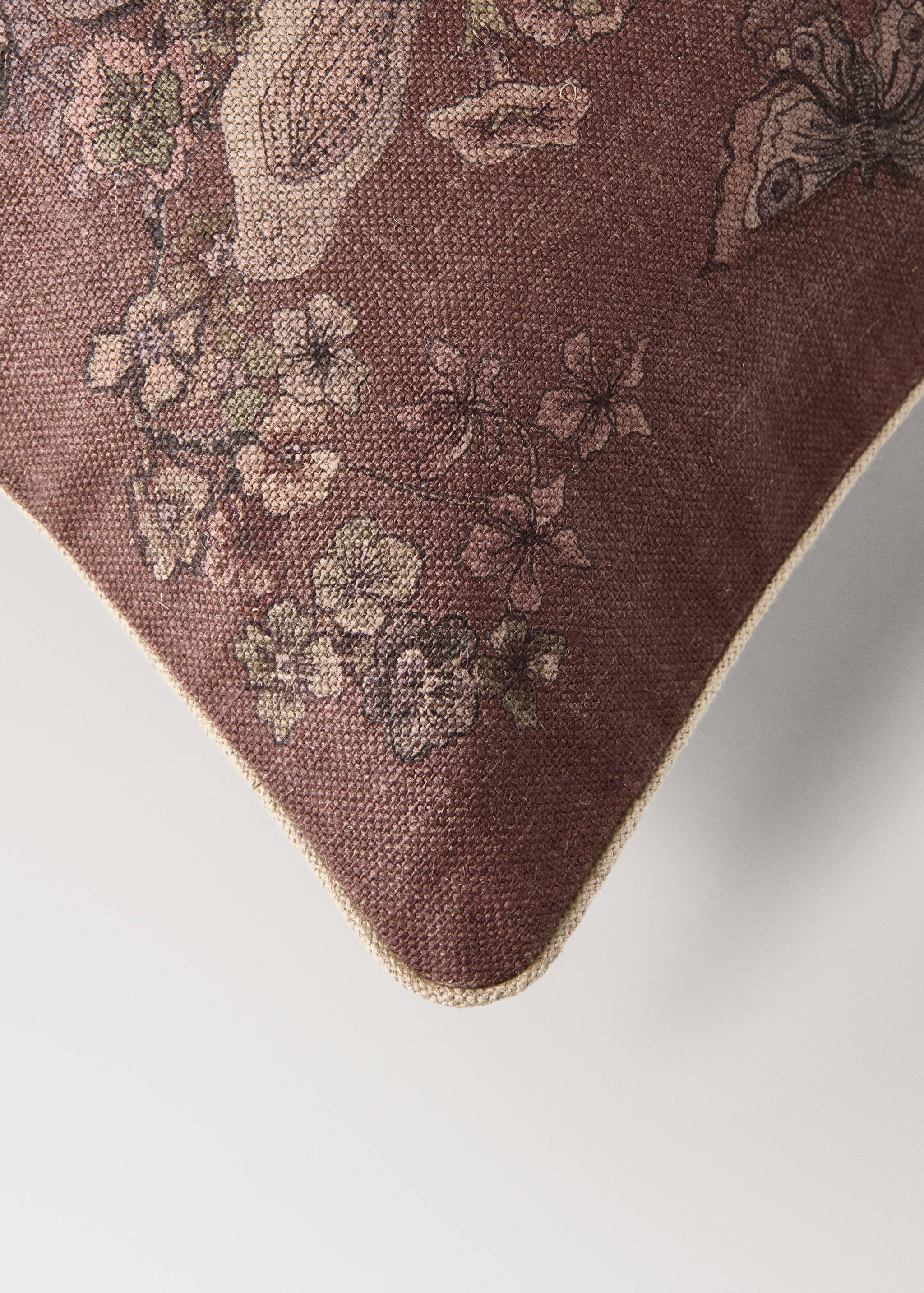 Linen floral-print cushion cover 40x60 cm - Details of the article 2