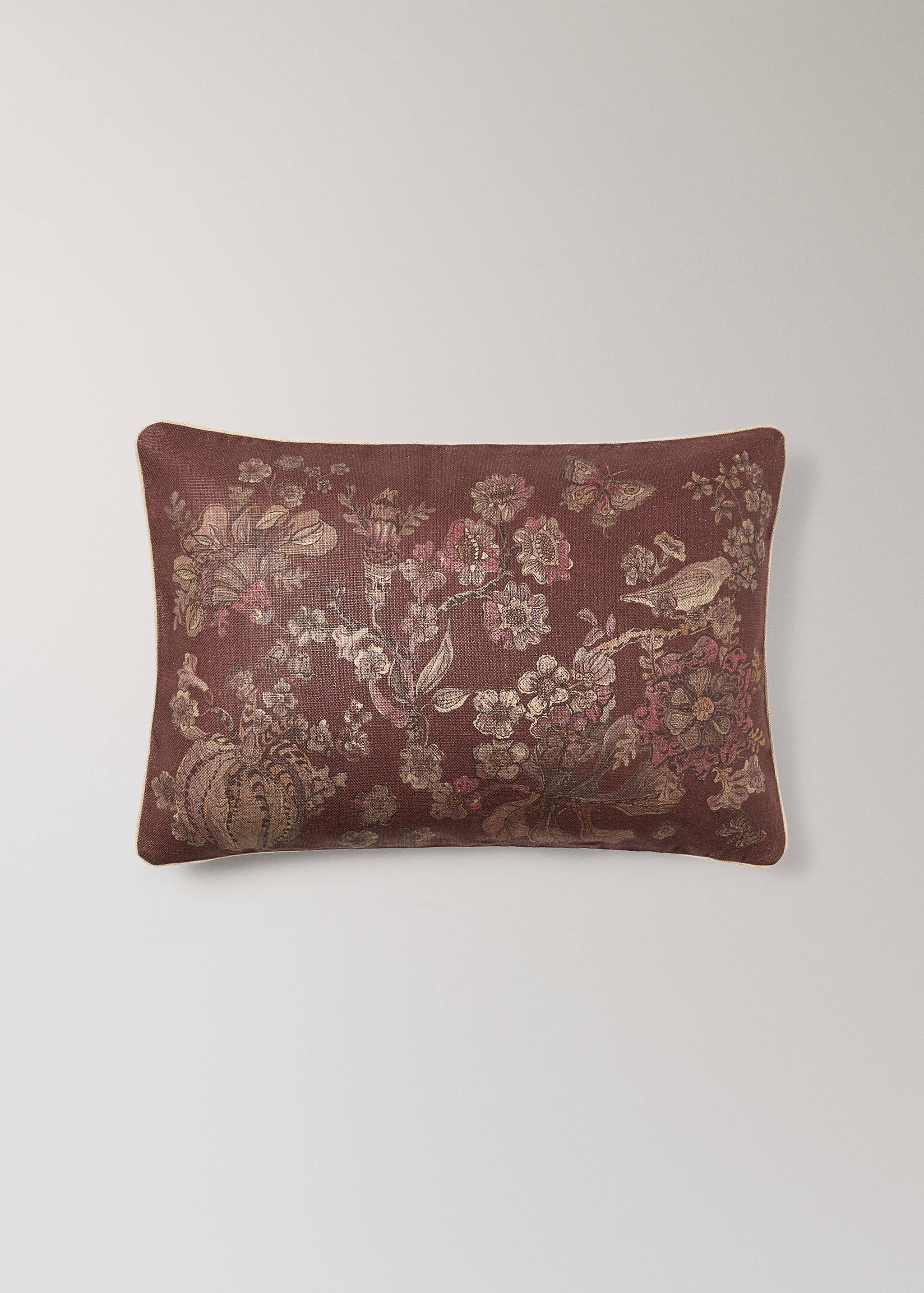 Husă de pernă din in cu imprimeu floral 40x60 cm - Articol fără model