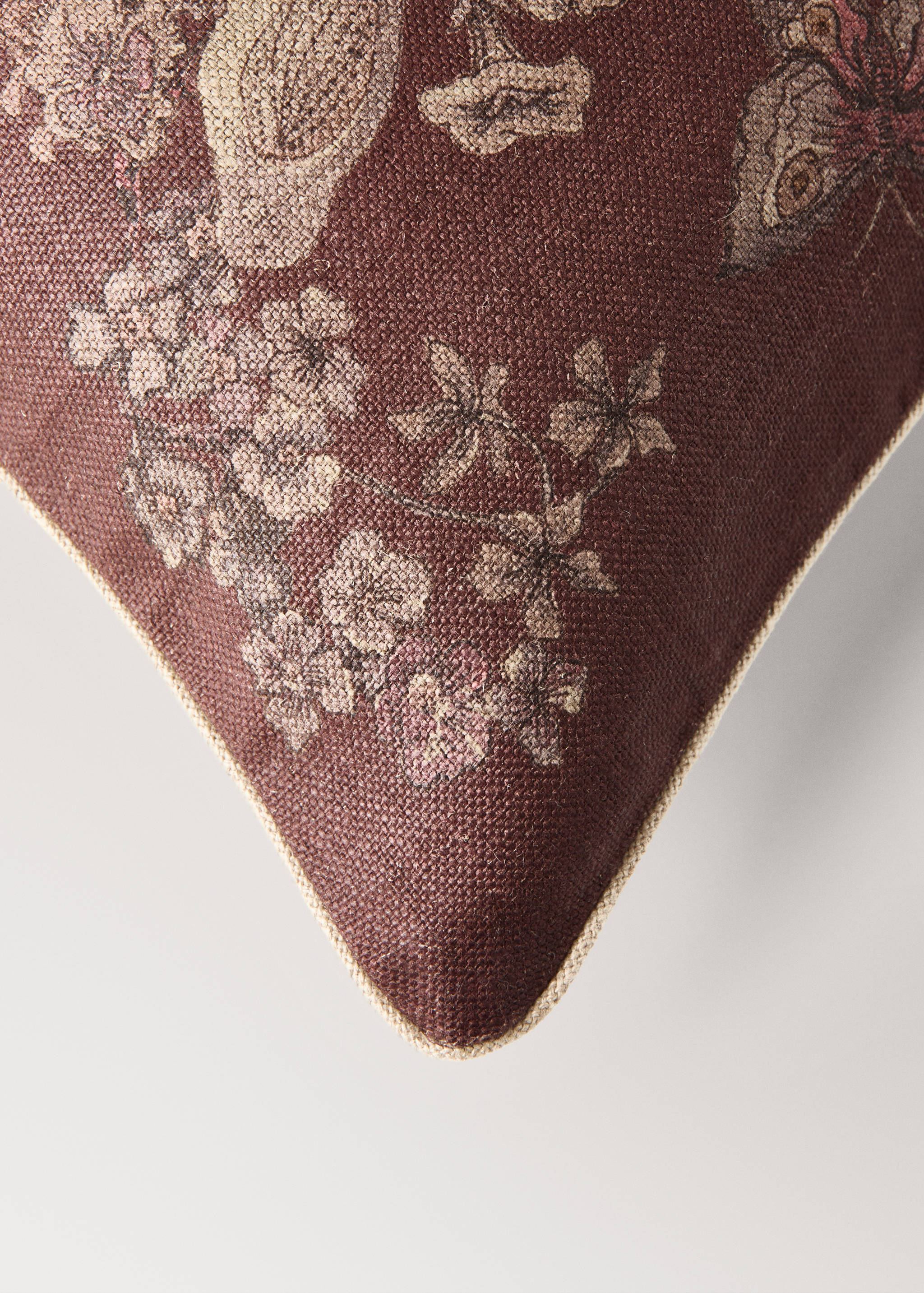 Husă de pernă din in cu imprimeu floral 40x60 cm - Detaliu al articolului 2