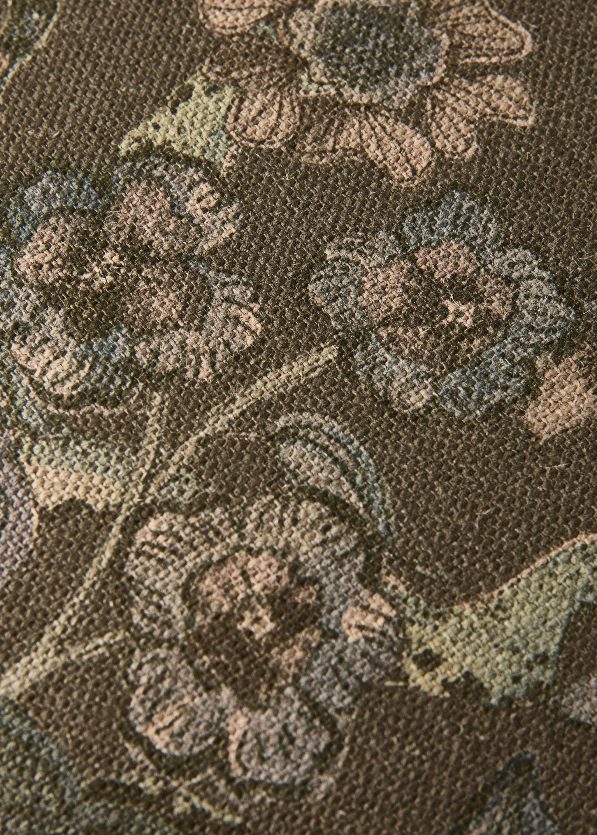 Linen floral-print cushion cover 50x50 cm - Details of the article 3