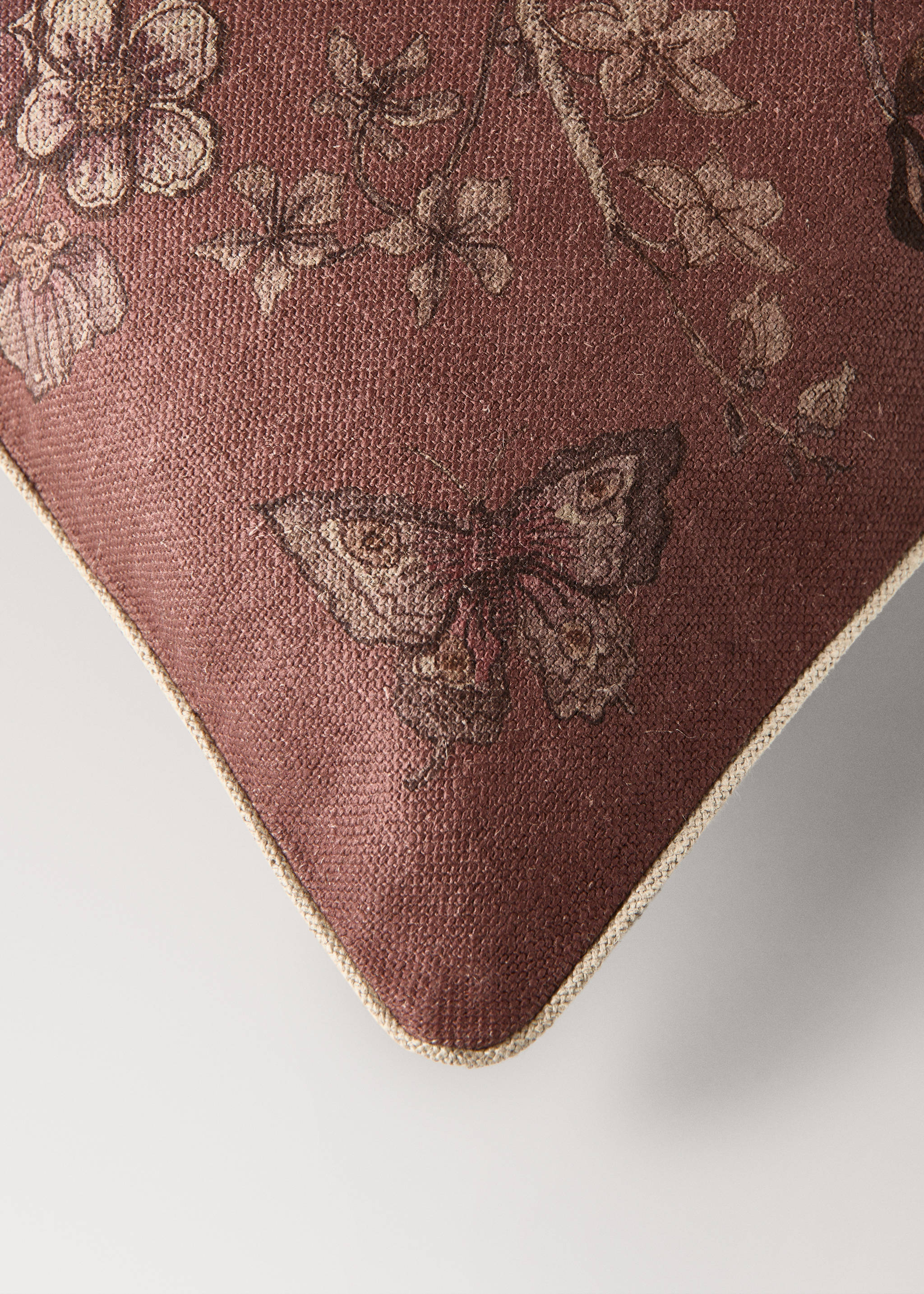 Linen floral-print cushion cover 50x50 cm - Details of the article 2