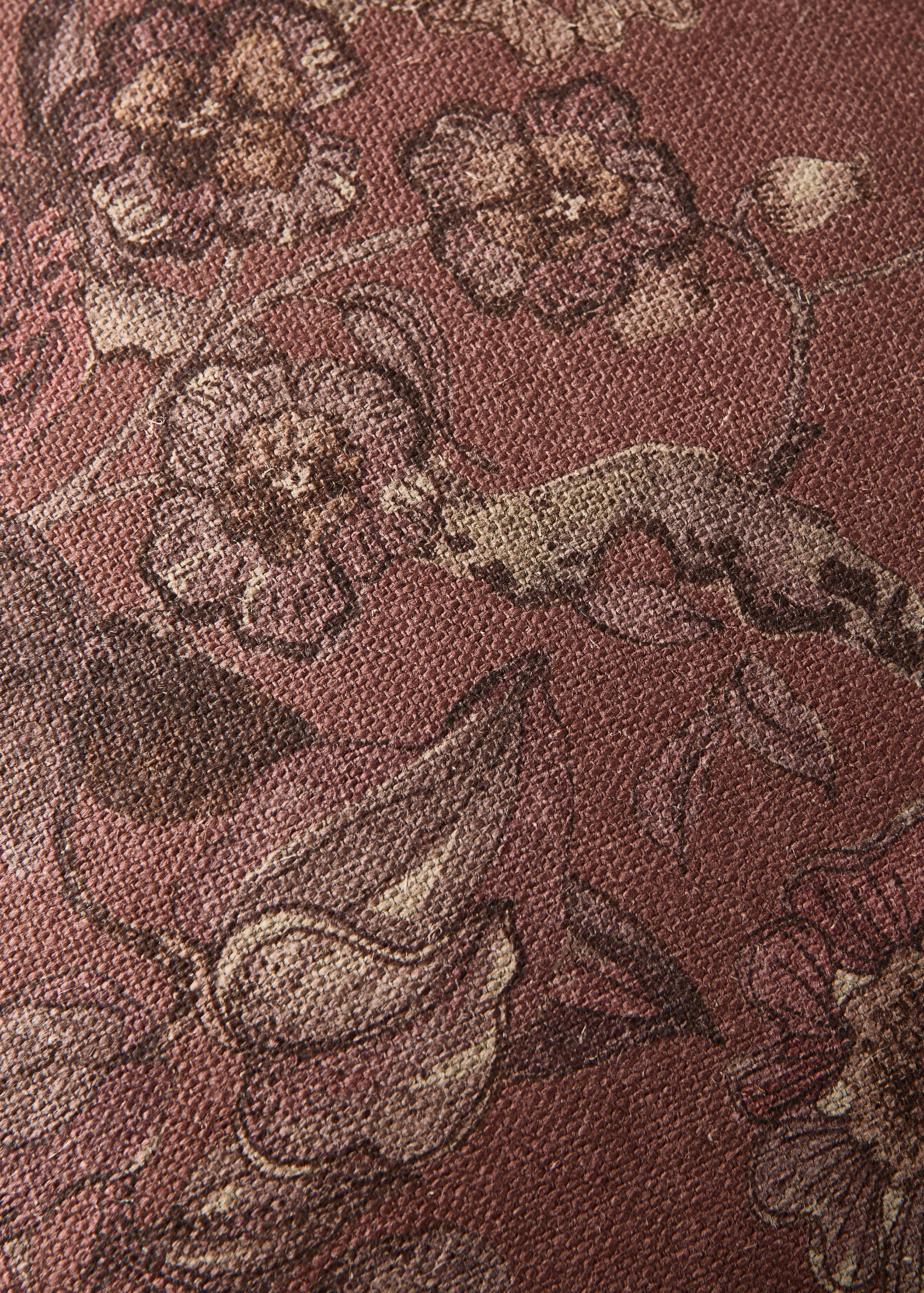 Linen floral-print cushion cover 50x50 cm - Details of the article 3