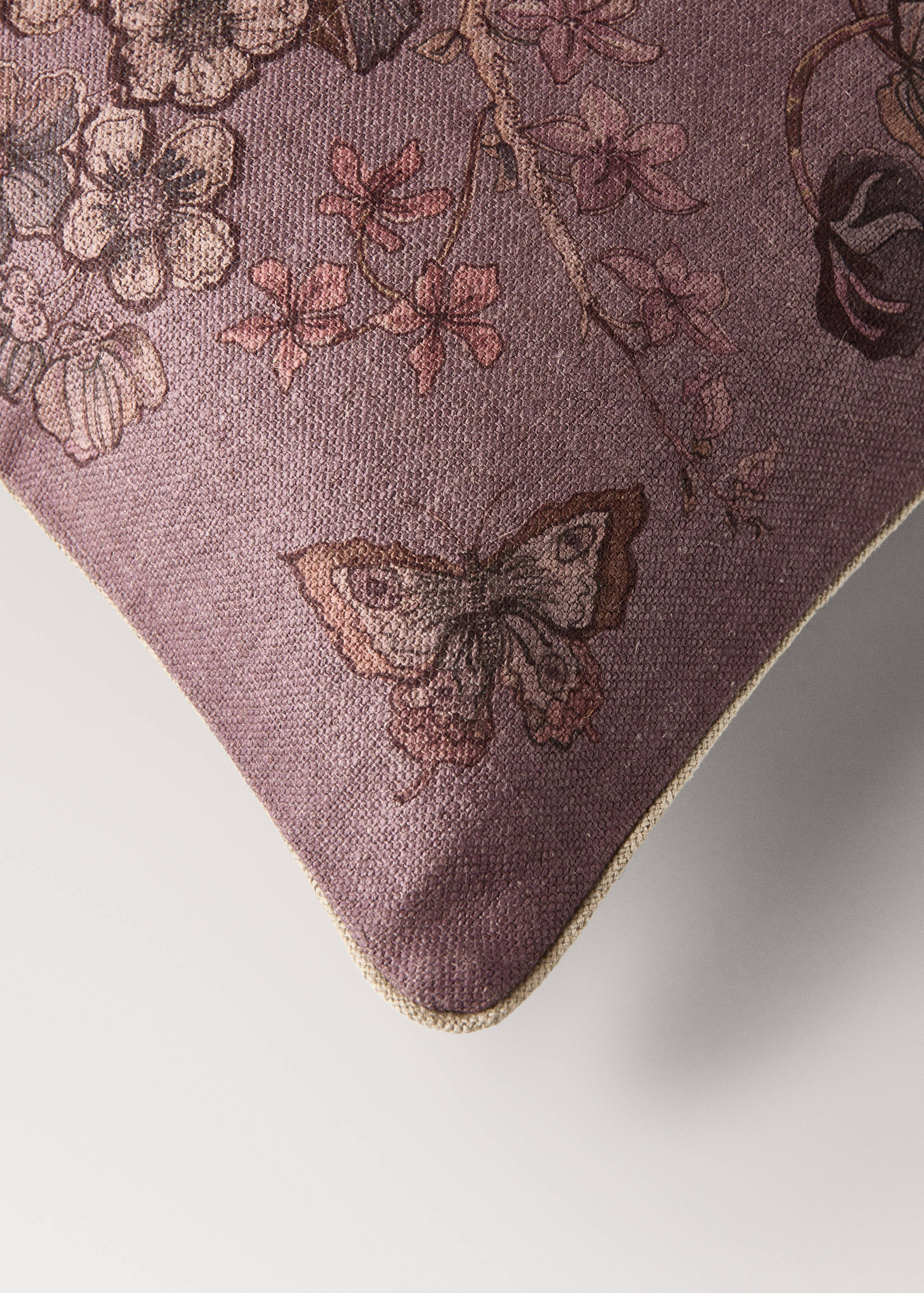 Linen floral-print cushion cover 50x50 cm - Details of the article 2