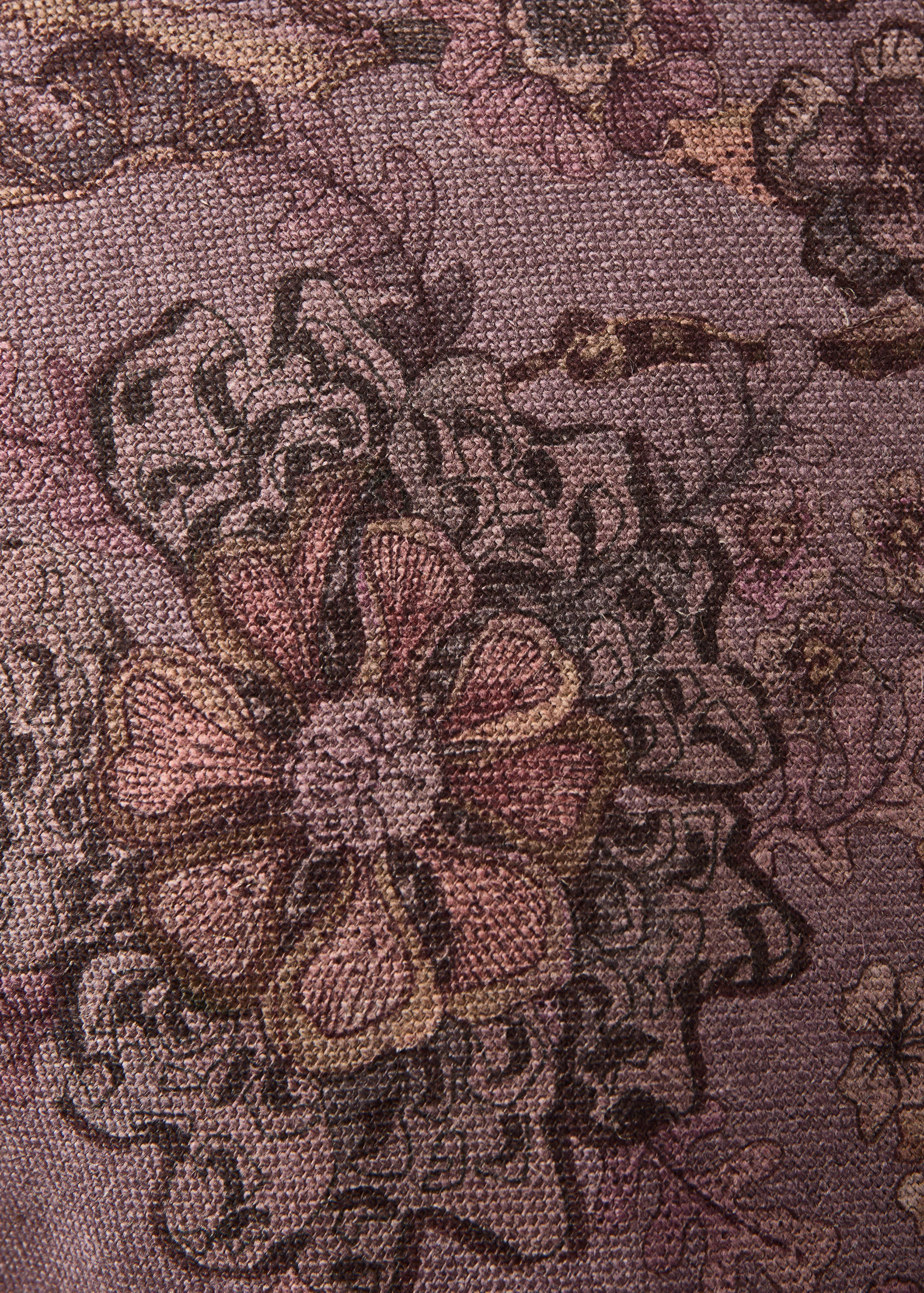 Linen floral-print cushion cover 50x50 cm - Details of the article 3