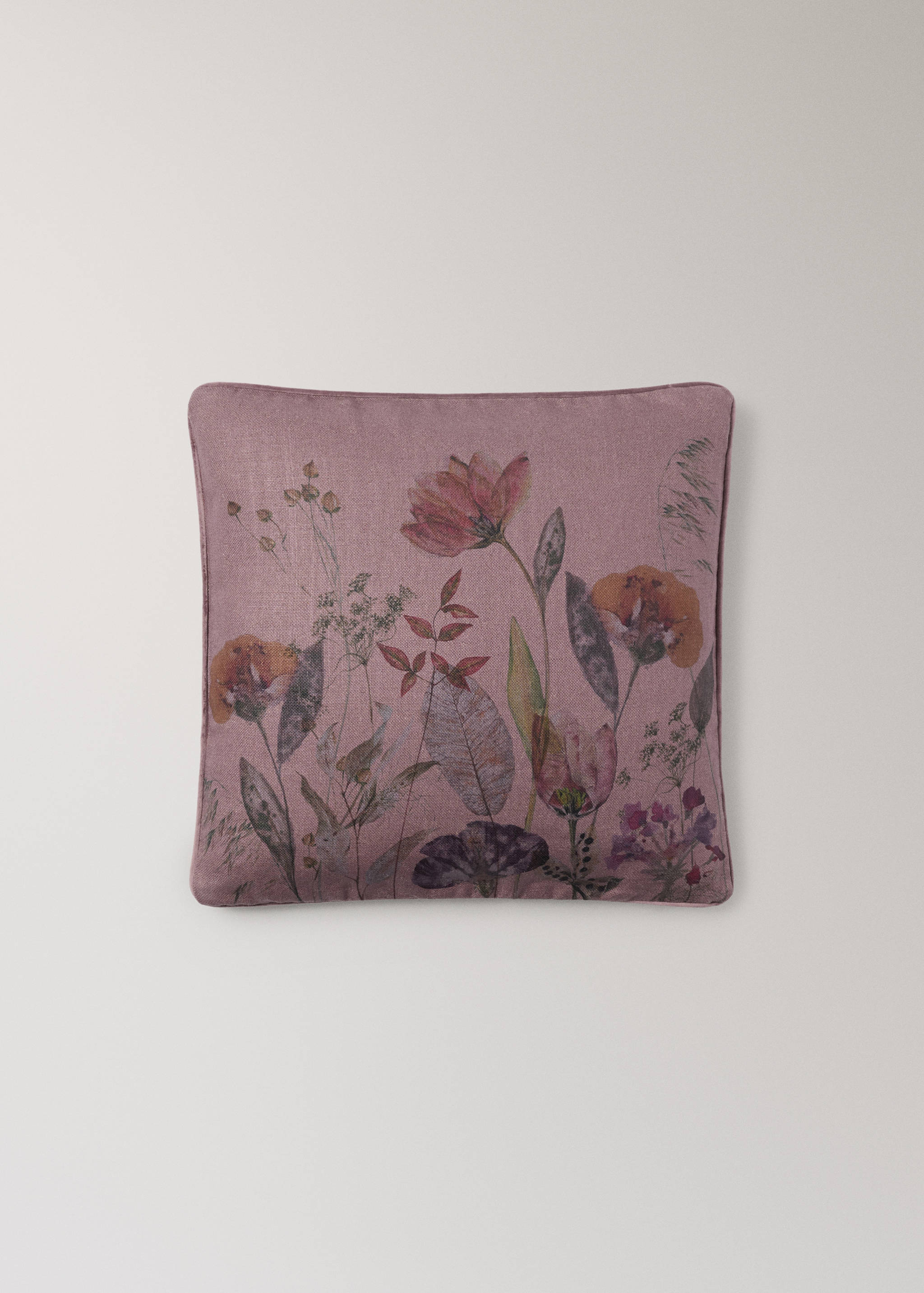 Blomstrete putetrekk i lin, 50x50 cm - Artikkel uten modell