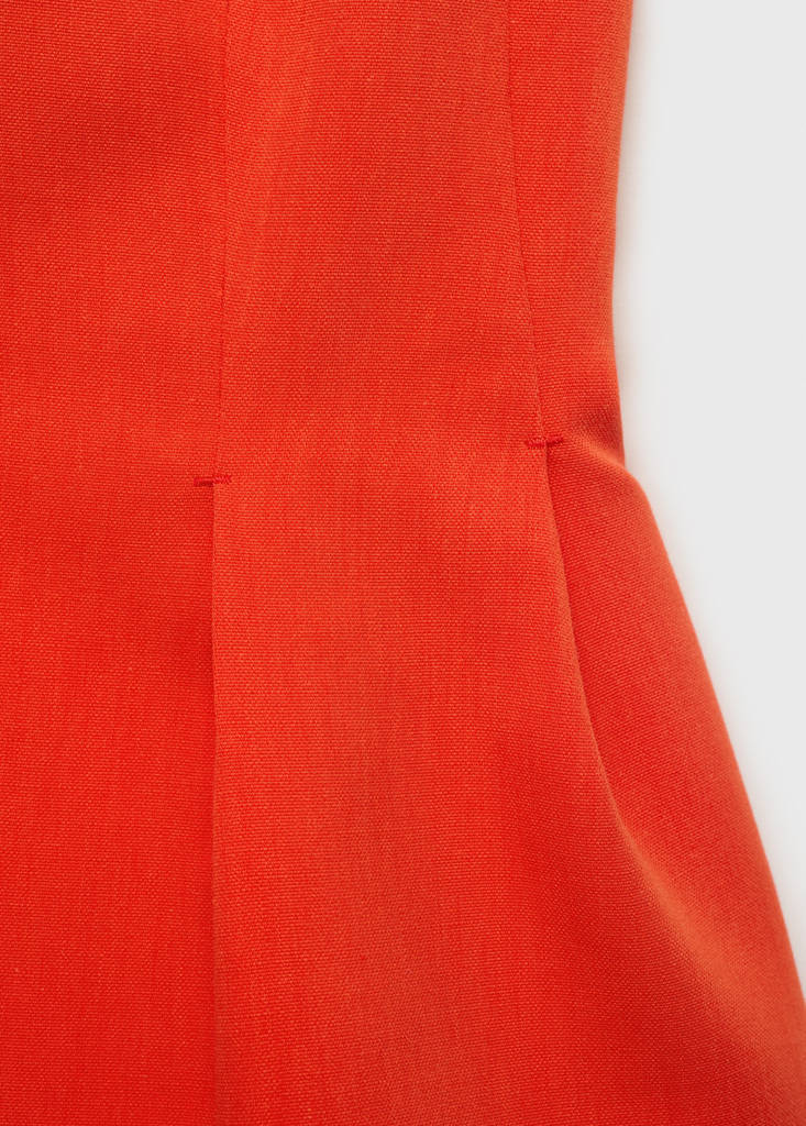 Halter-neck peplum waistcoat — Coral Red