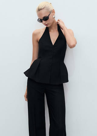 Mango Halter yaka peplum yelek