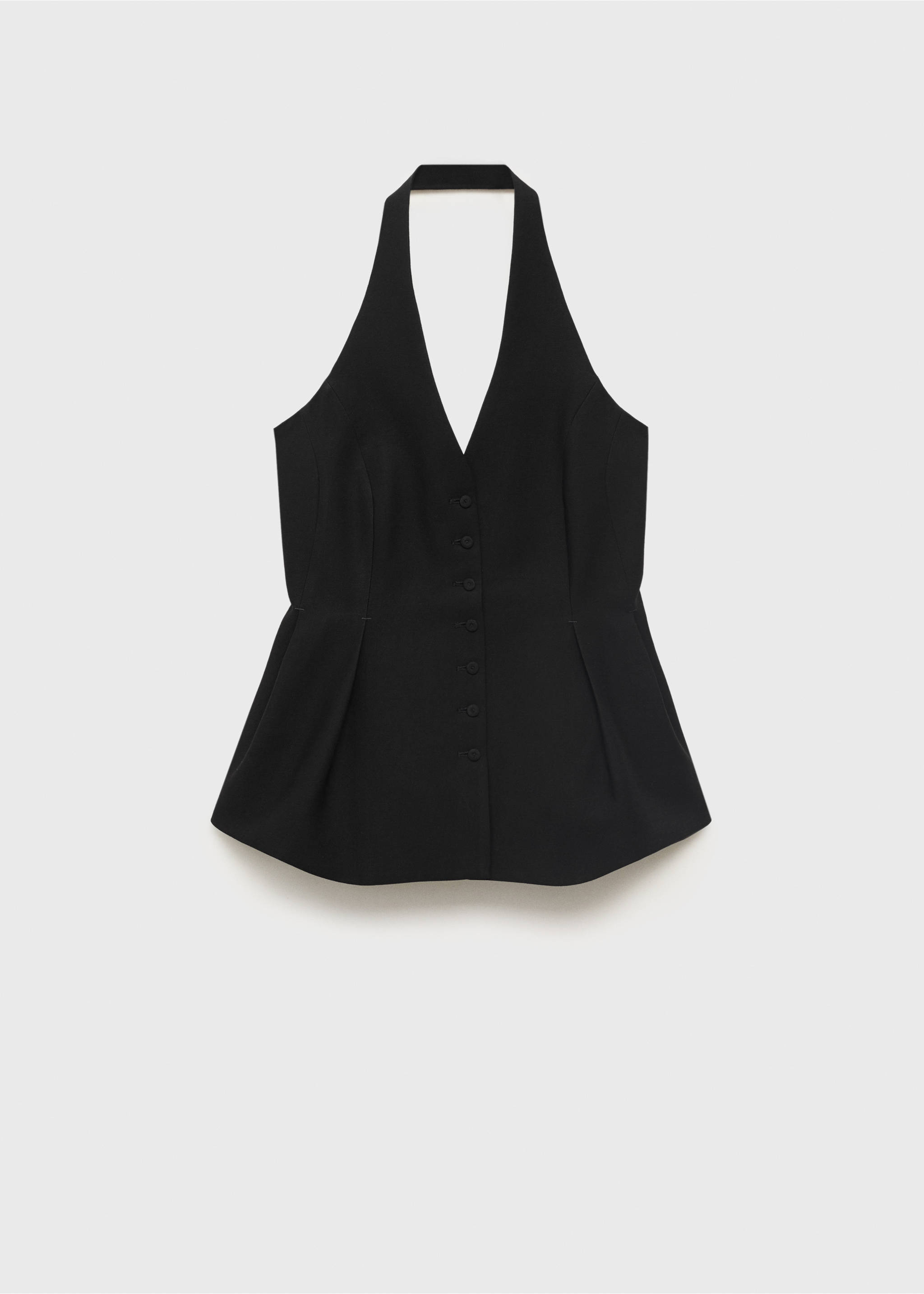 Halter-neck peplum waistcoat - Article without model, Black. Ref: 17052038-00.