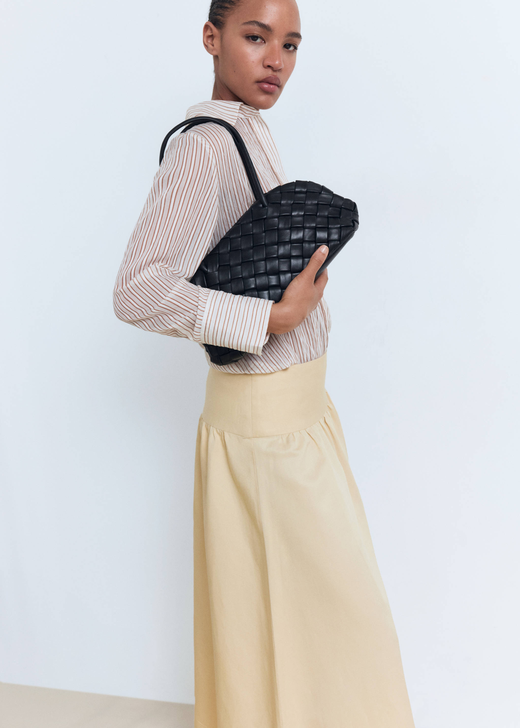 Midi-skirt with frayed ends - Medium plane