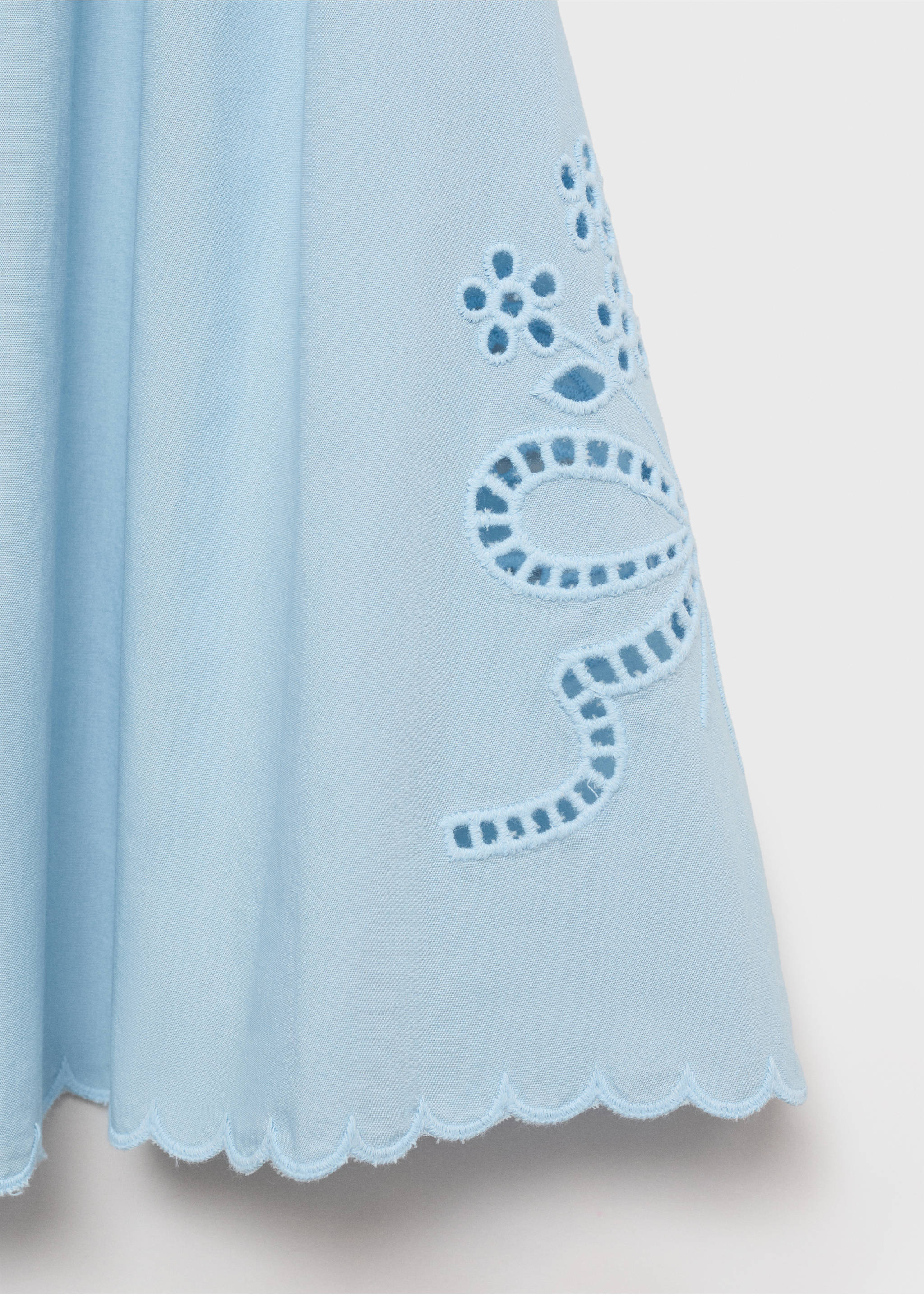 Jupe broderie base festonnée - Détail de l'article 8, Bleu ciel. Ref: 17052538-00.