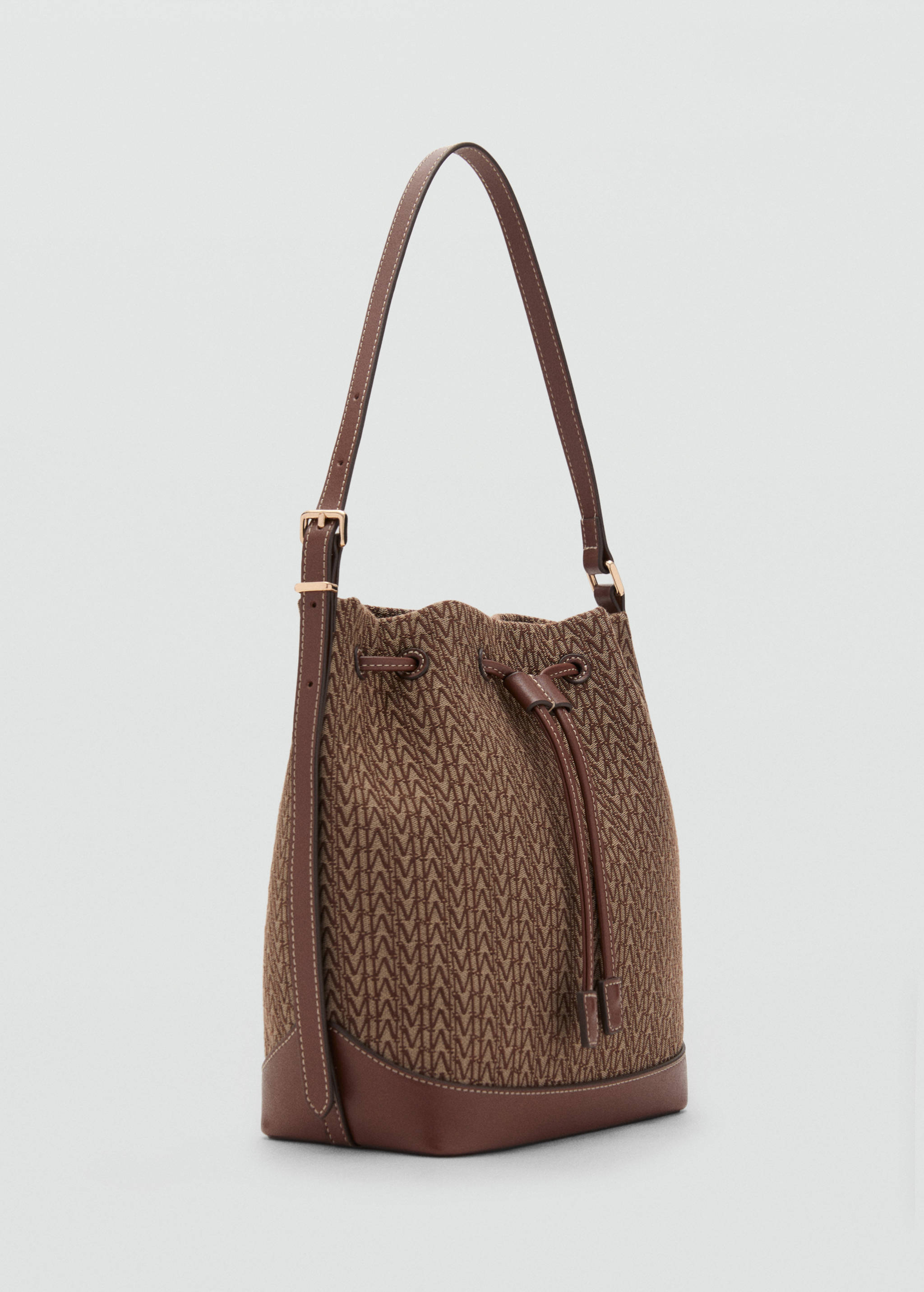Jacquard bucket bag with logo - Medium plane