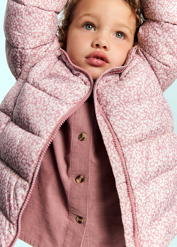 Floral hooded anorak — Pink