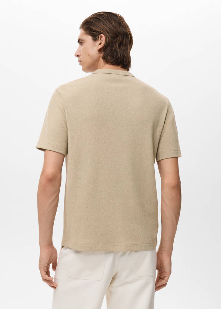Fine-knit T-shirt — Beige