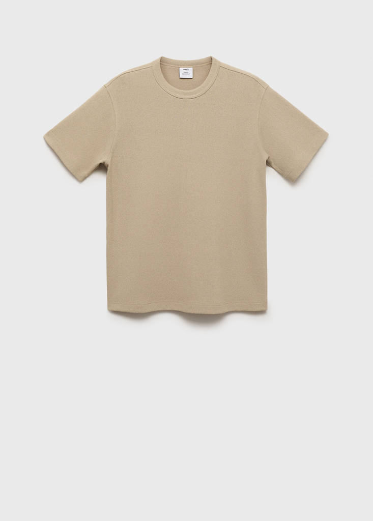 Fine-knit T-shirt — Beige