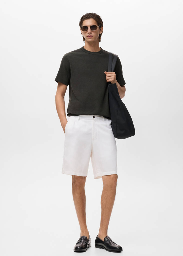 Fine-knit T-shirt — Charcoal