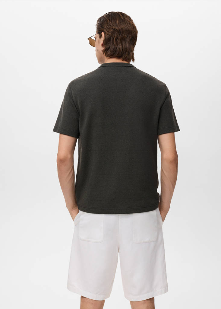 Fine-knit T-shirt — Charcoal