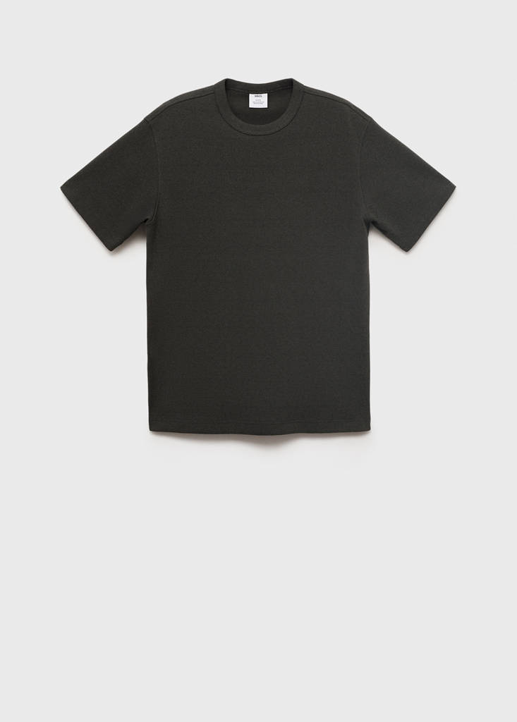 Fine-knit T-shirt — Charcoal