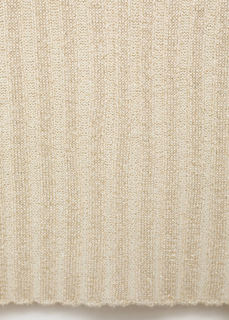 Fine ribbed knit top — Silver