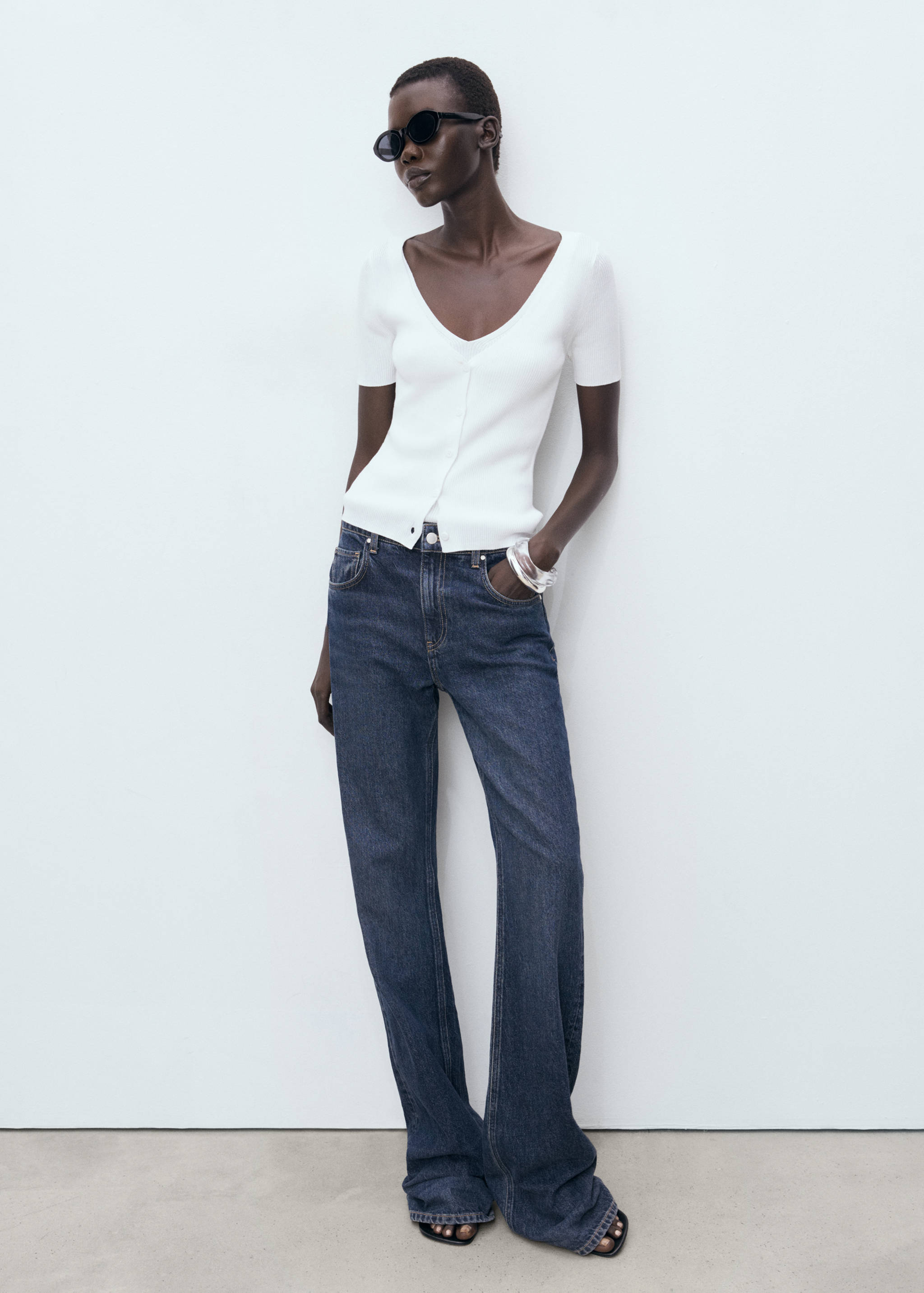 Mixed ribbed sweater - General plane