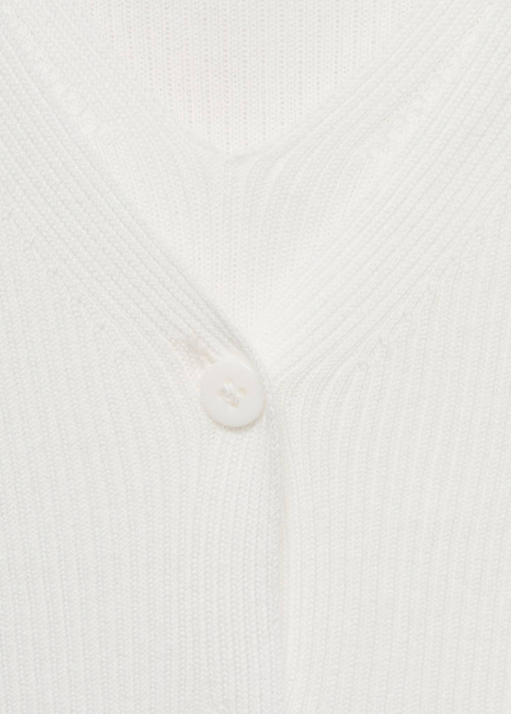 Mixed ribbed sweater — White