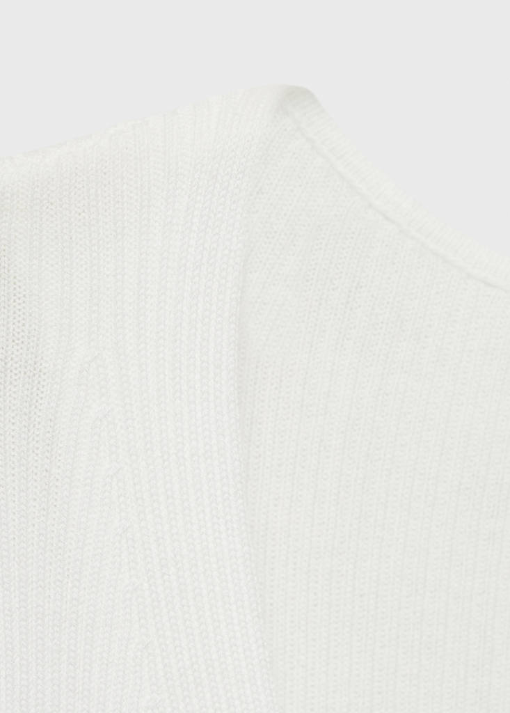 Mixed ribbed sweater — White