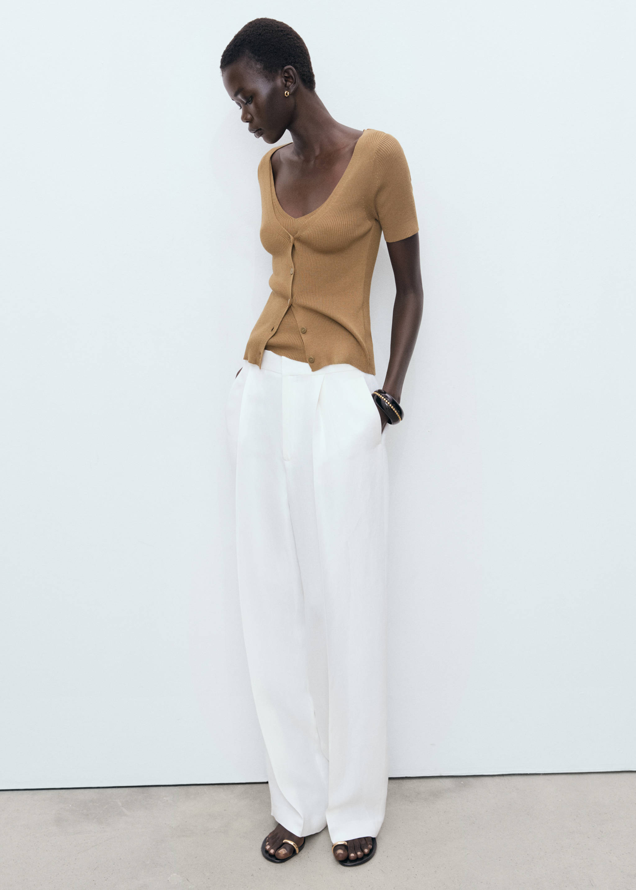 Mixed ribbed sweater - General plane